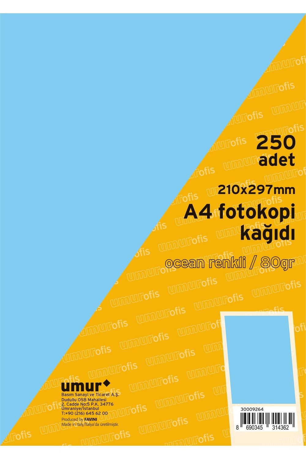 250 Lİ A4 RENKLİ FOTOKOPİ KAĞIDI 0CEAN 120