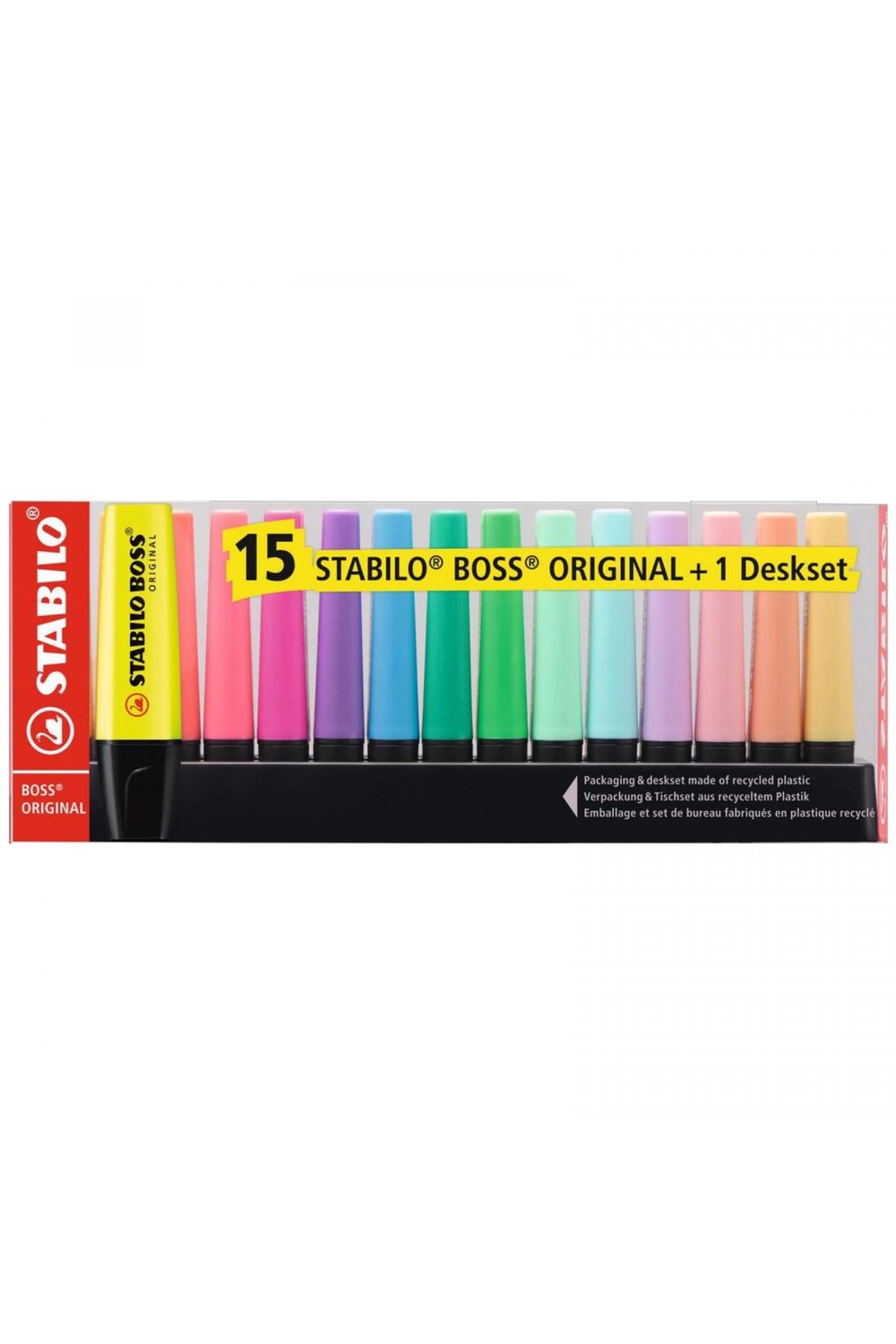 BOSS ORIGINAL - Fosforlu Kalem - 15'li Masa Seti - 9 Parlak Renk - 6 Pastel Renk