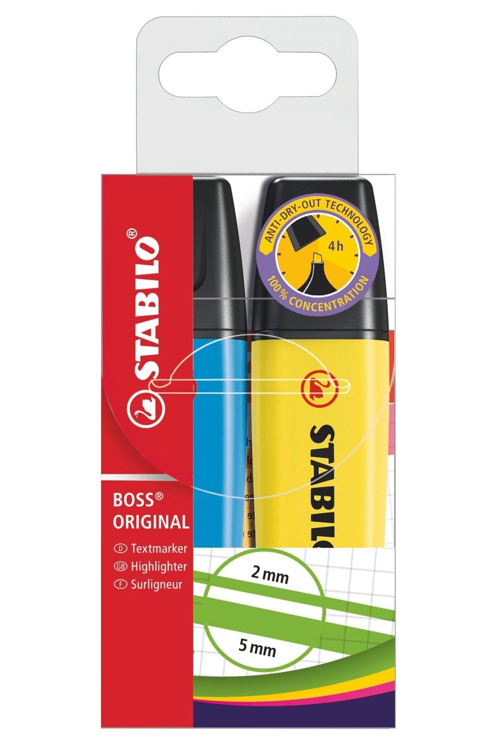 BOSS ORIGINAL Fosforlu Kalem Seti 2'li Blister