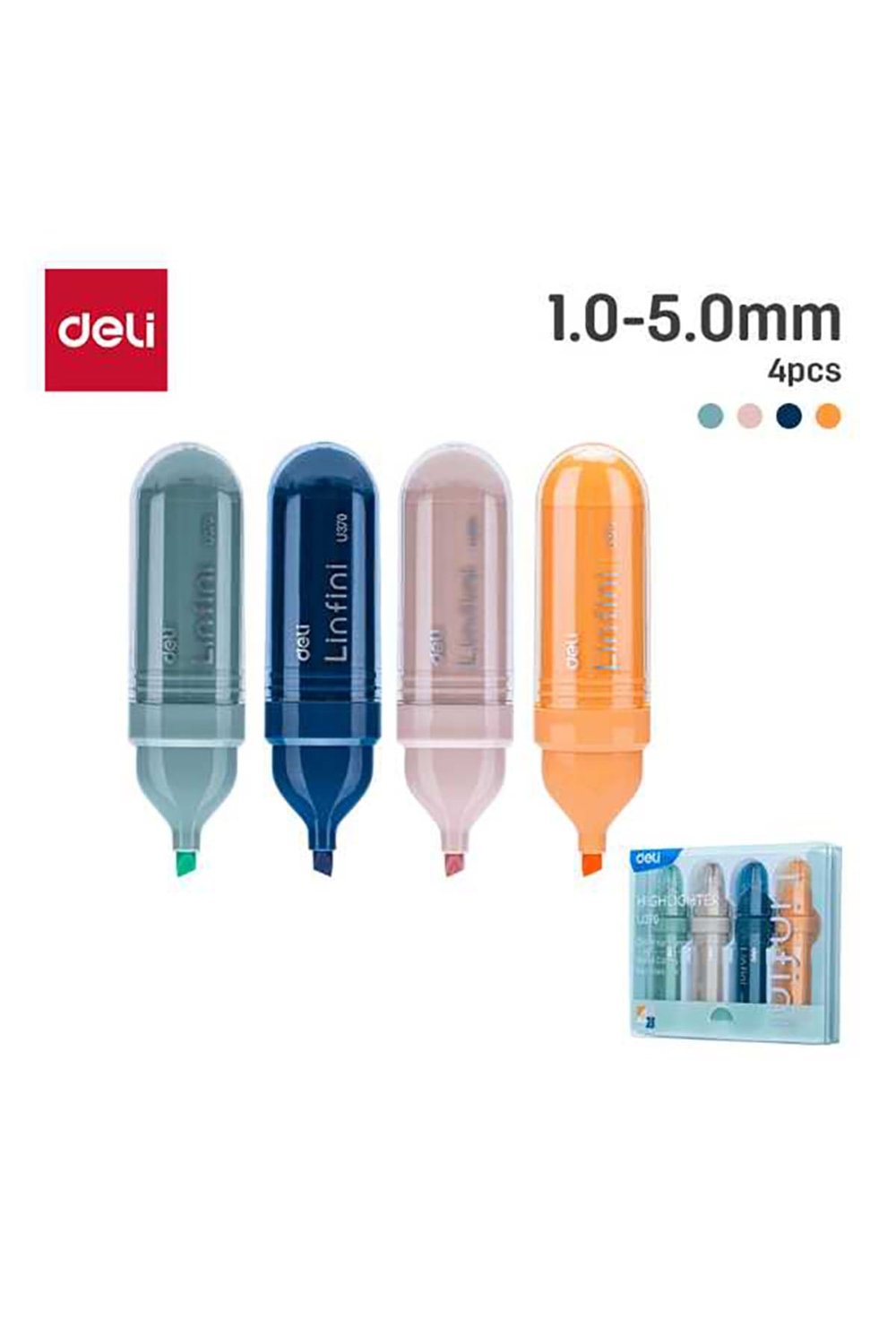 Fosforlu Kalem 4'lü Paket Pembe-Yeşil-Turuncu-Mavi