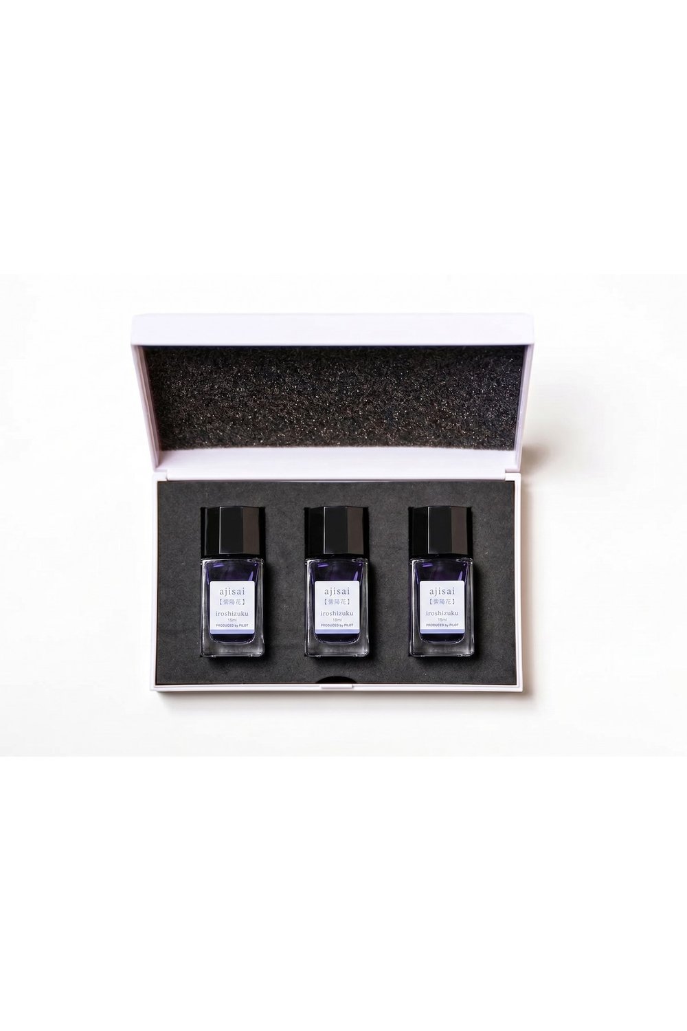 INK IROSHIZUKU - 3 ADET 15 ML Mavi AJISAI Dolma Kalem Mürekkebi Özel Ahşap Kutuda