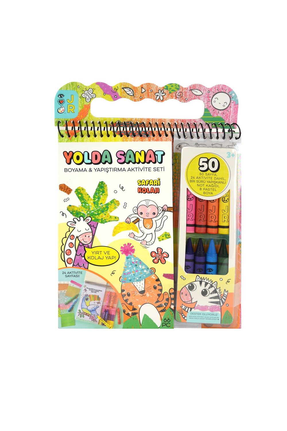 SAFARI COLLAGE BOYAMA VE YAPIŞTIRMA AKTİVİTE SETİ ( 50 SAYFA 8 PASTEL BOYA DAHİL)