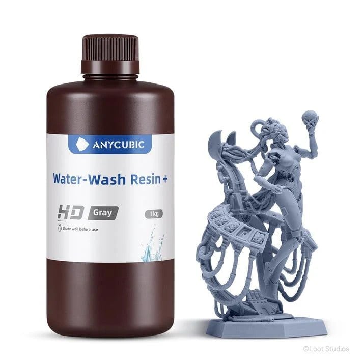 Anycubic Water-Wash Resin+ HD Gray (HD Gri) - 1 KG