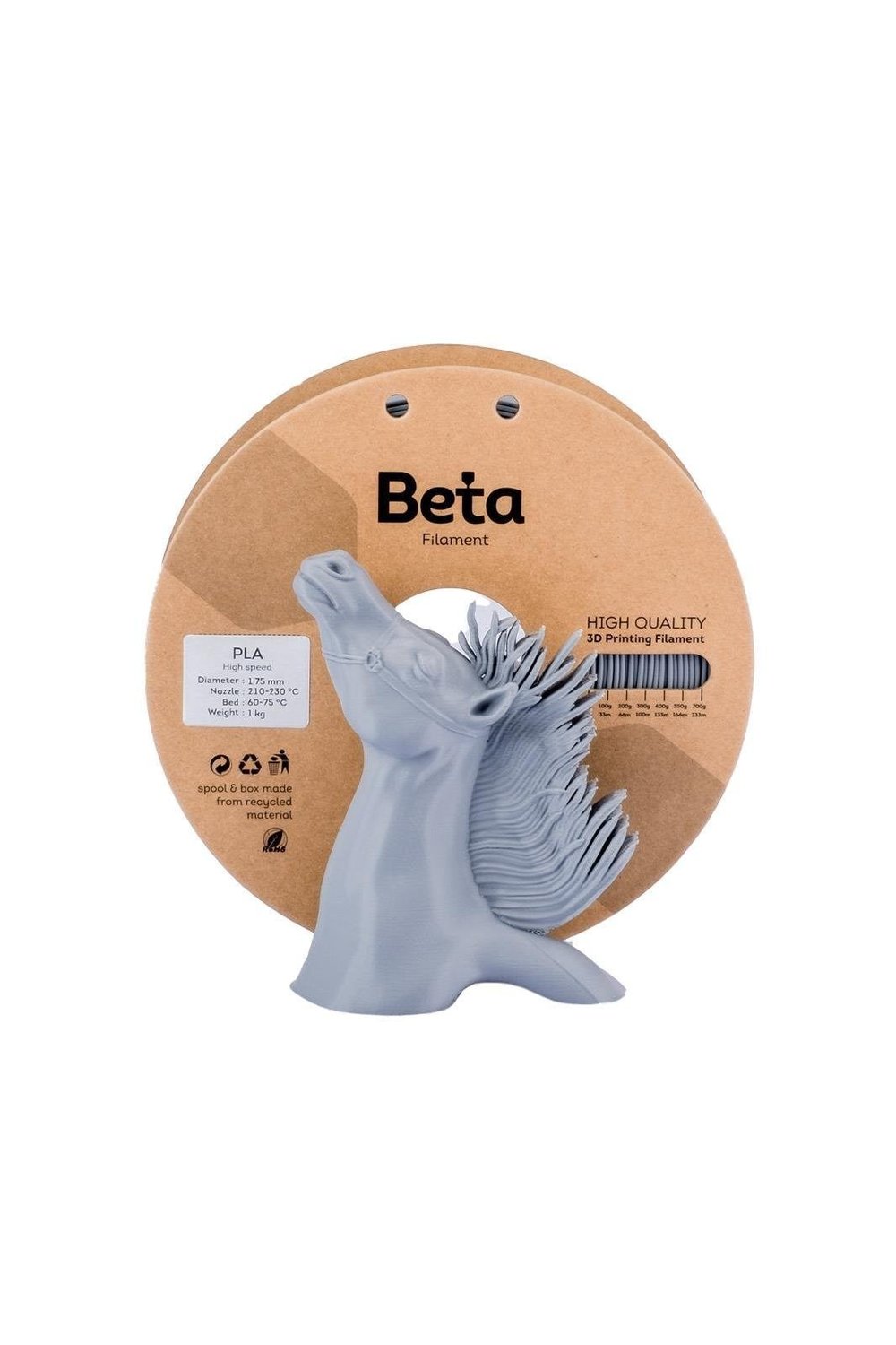 Beta PLA High-Speed Filament Grey(Gri) - 1KG