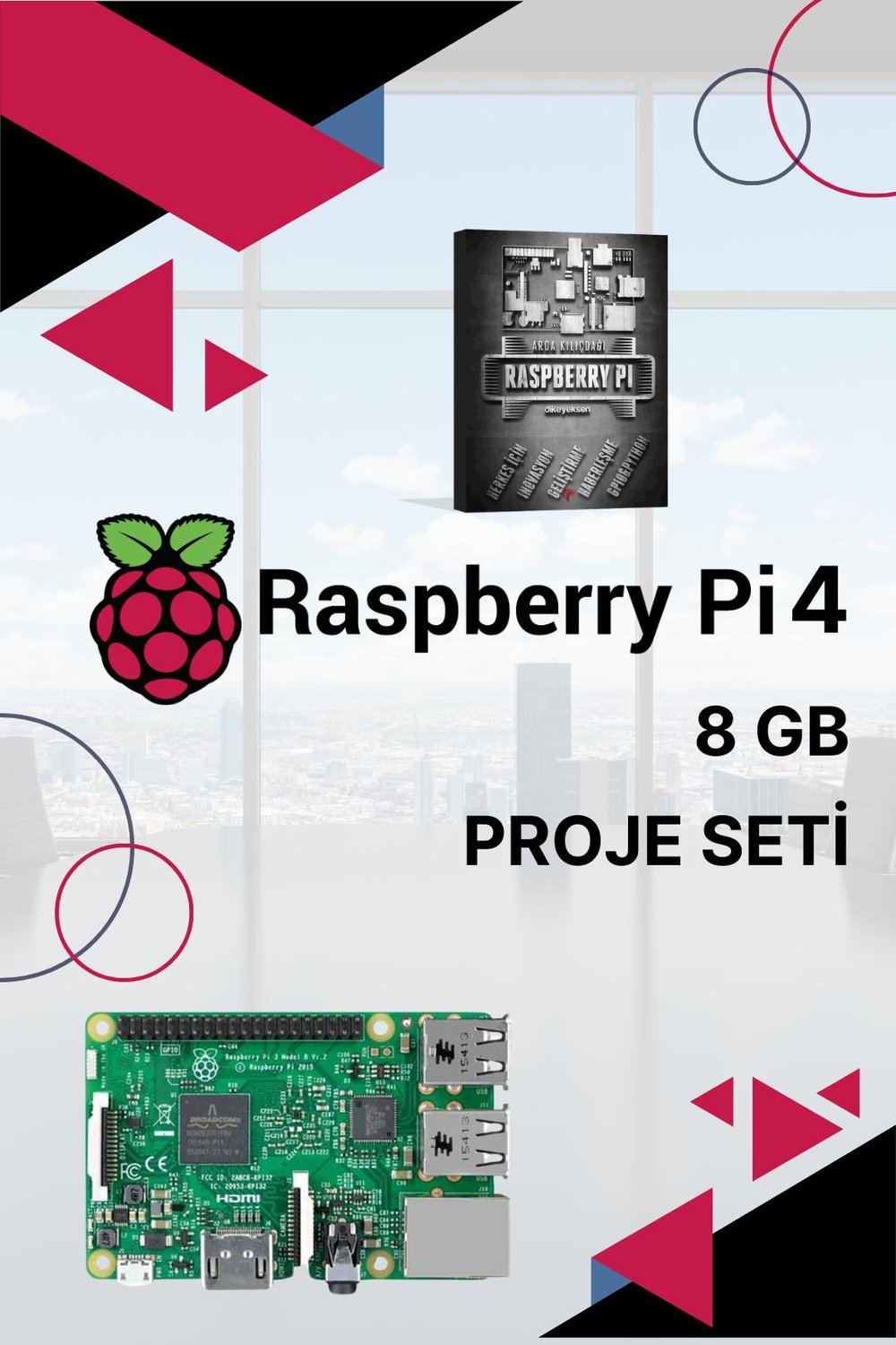 Raspberry Pi 4 - 8 GB Proje Seti