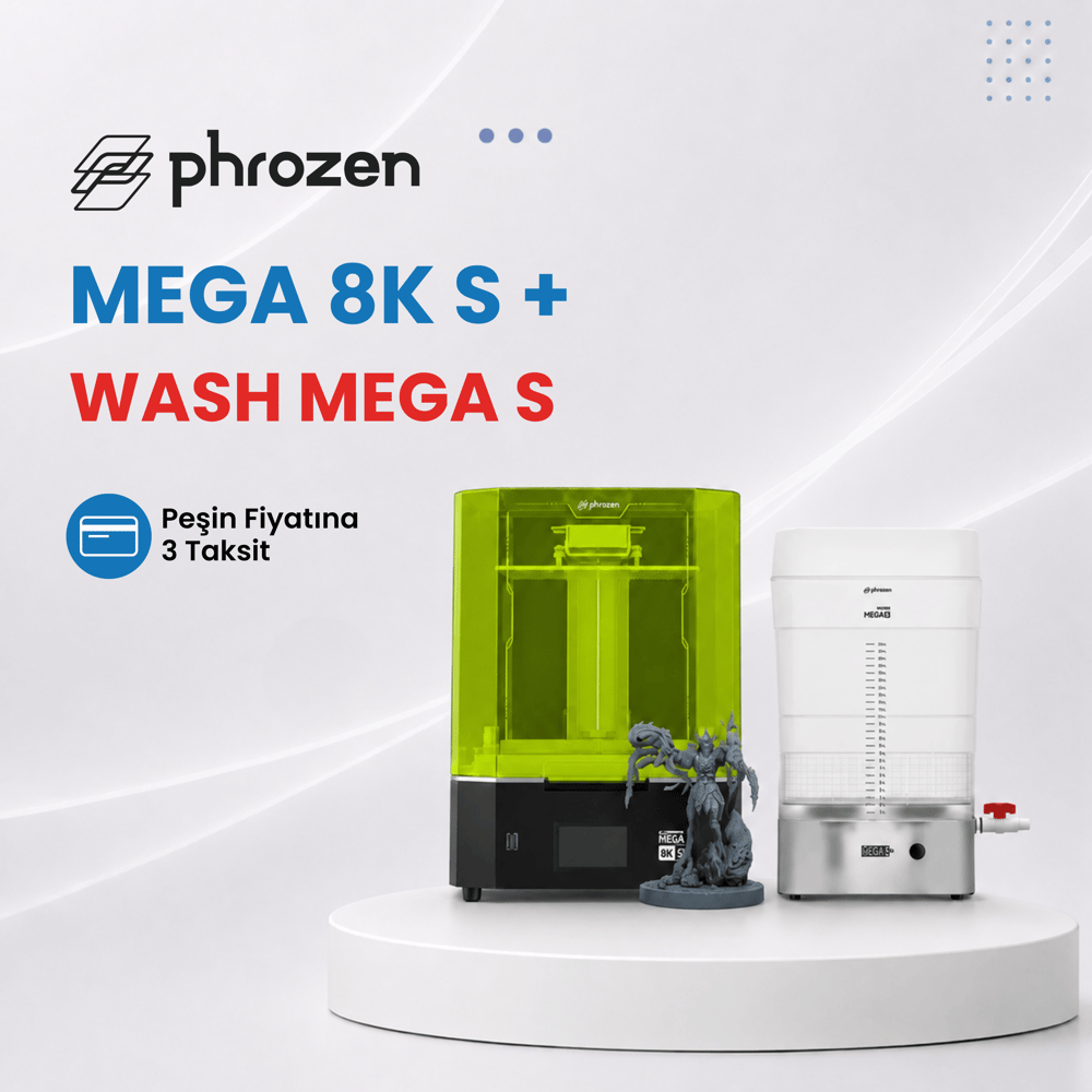 Phrozen Mega 8K S MSLA 3D Yazıcı - Mega 8K S + Wash Mega S