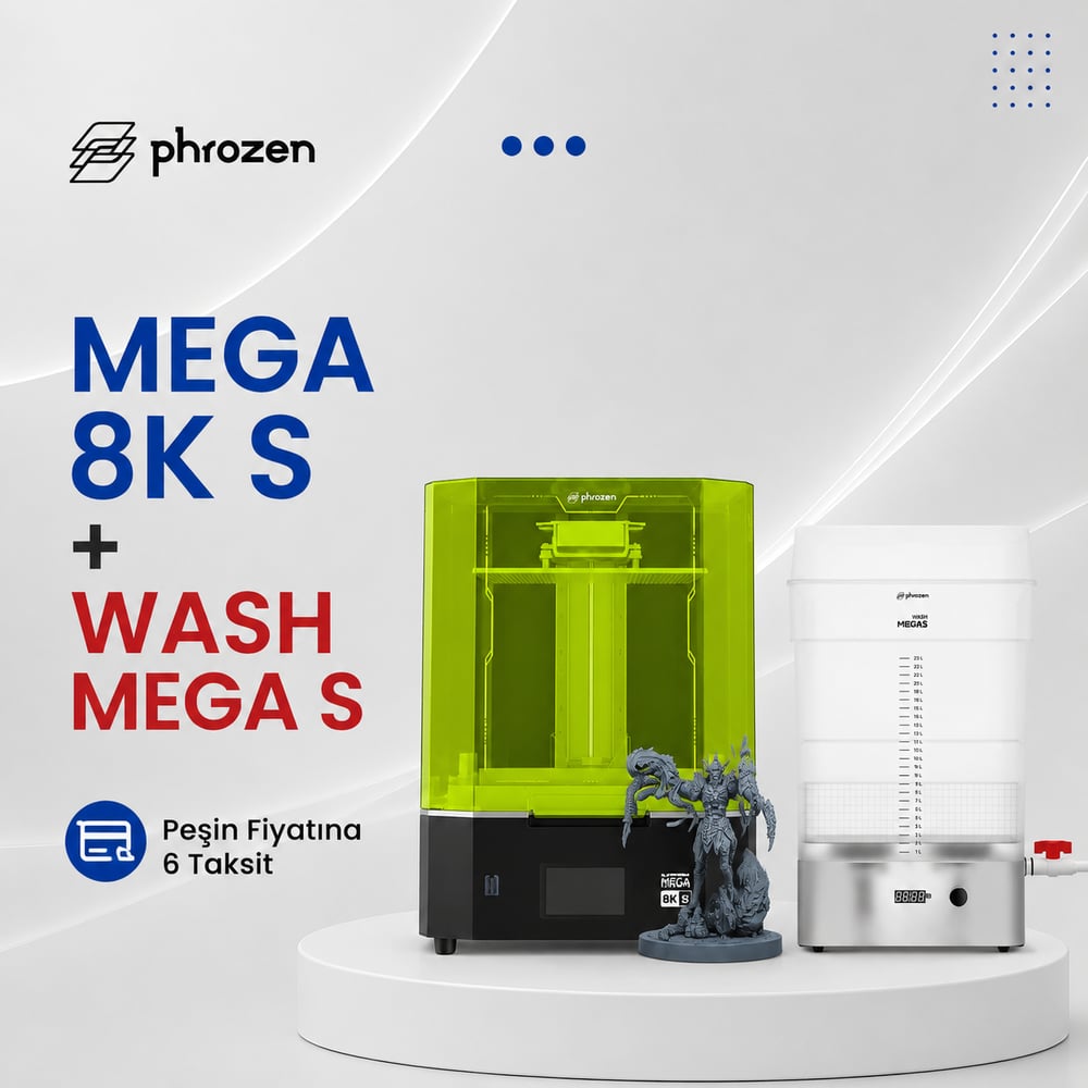 Phrozen Mega 8K S MSLA 3D Yazıcı - Mega 8K S + Wash Mega S