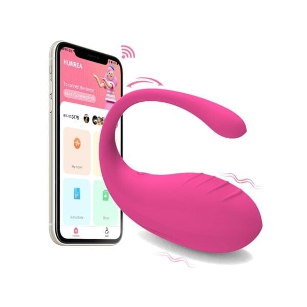 Bluetooth Telefon Kontrollü Klitoris Uyarıcılı Su Geçirmez Vibratör Pembe