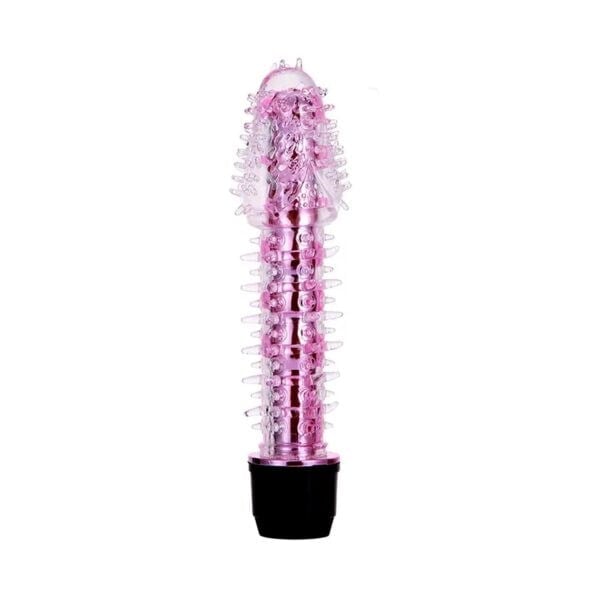 Modern Tırtıklı Şeffaf Jel Vibratör 18cm Pembe