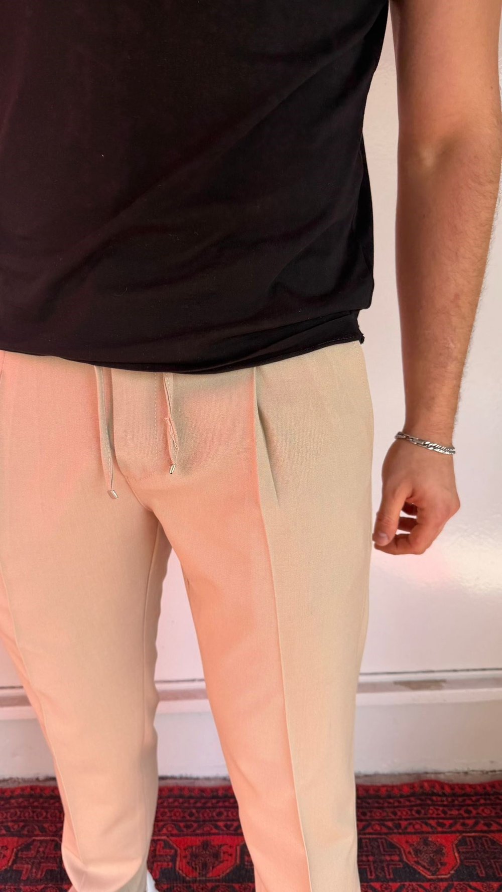 Taş Beji Bel İpli Erkek Kumaş Pantolon