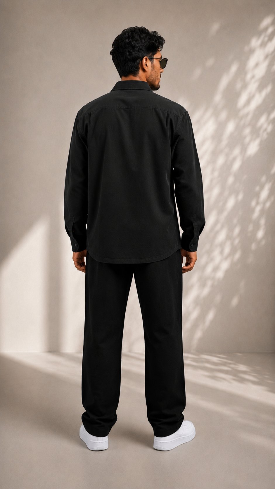 Siyah Oversize Erkek Gömlek – Premium Rahat Kalıp