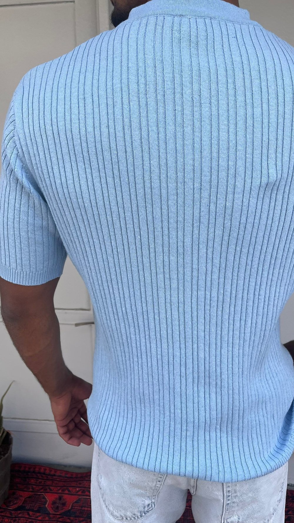 Casualment Sky Ribbed Triko T-Shirt