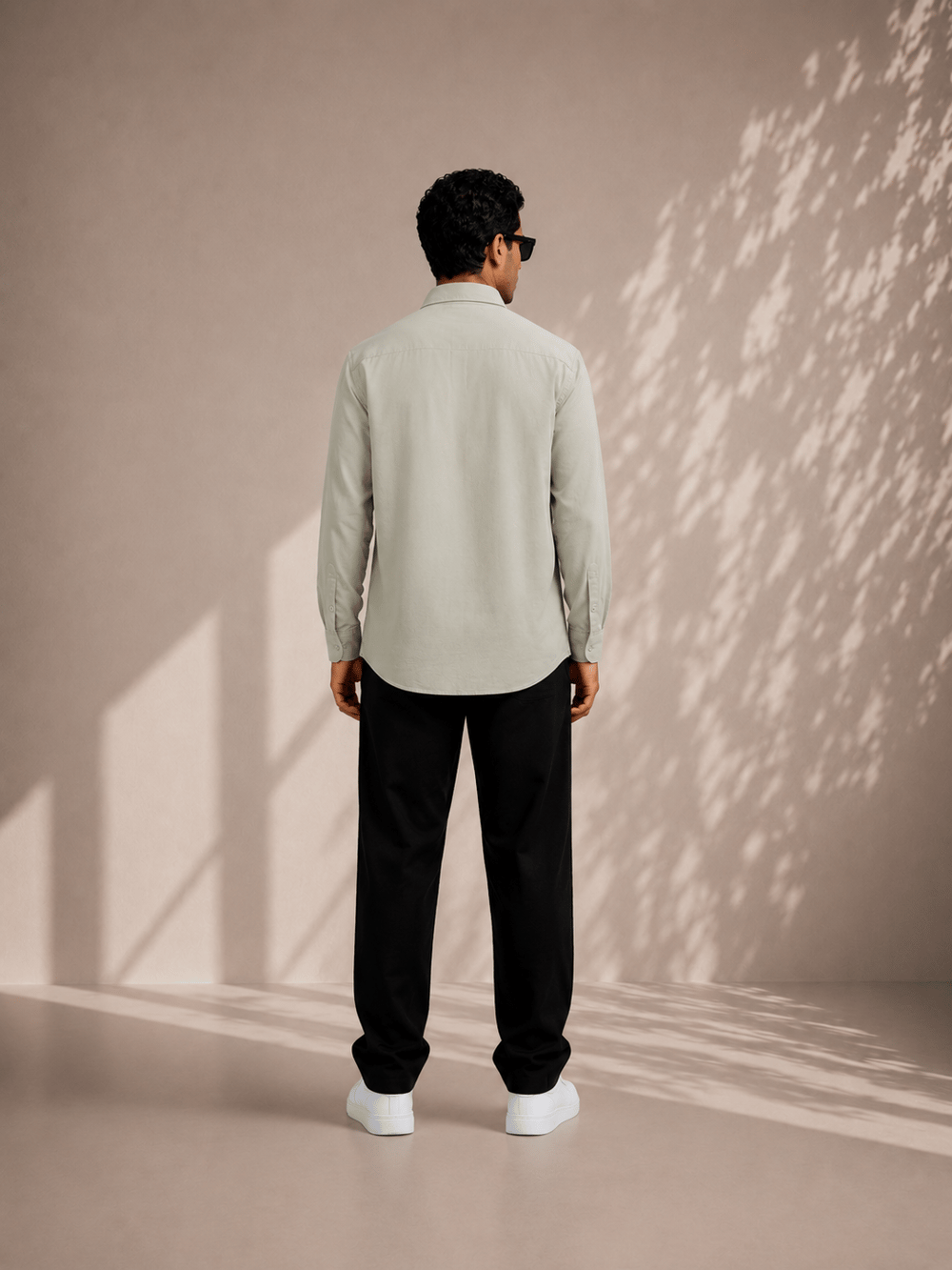 Açık Haki Oversize Erkek Gömlek – Premium Rahat Kalıp
