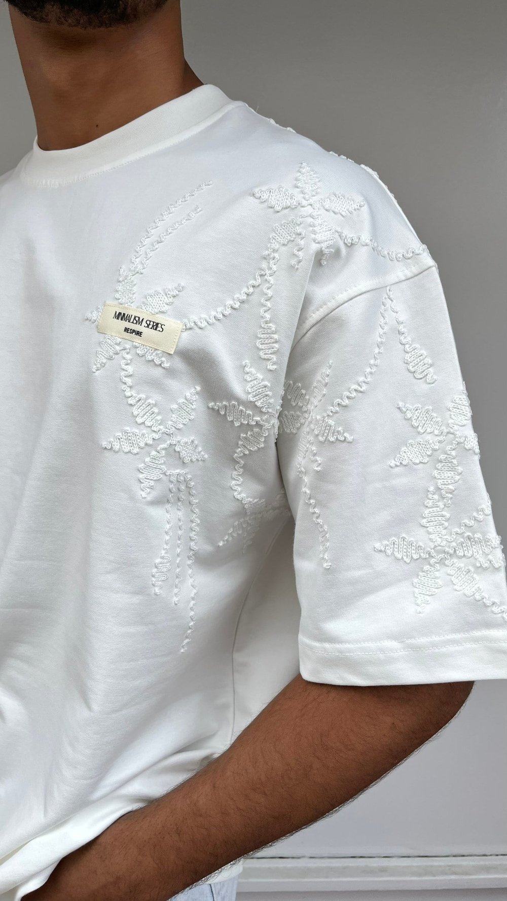 Beyaz Vaha Oversize Tişört