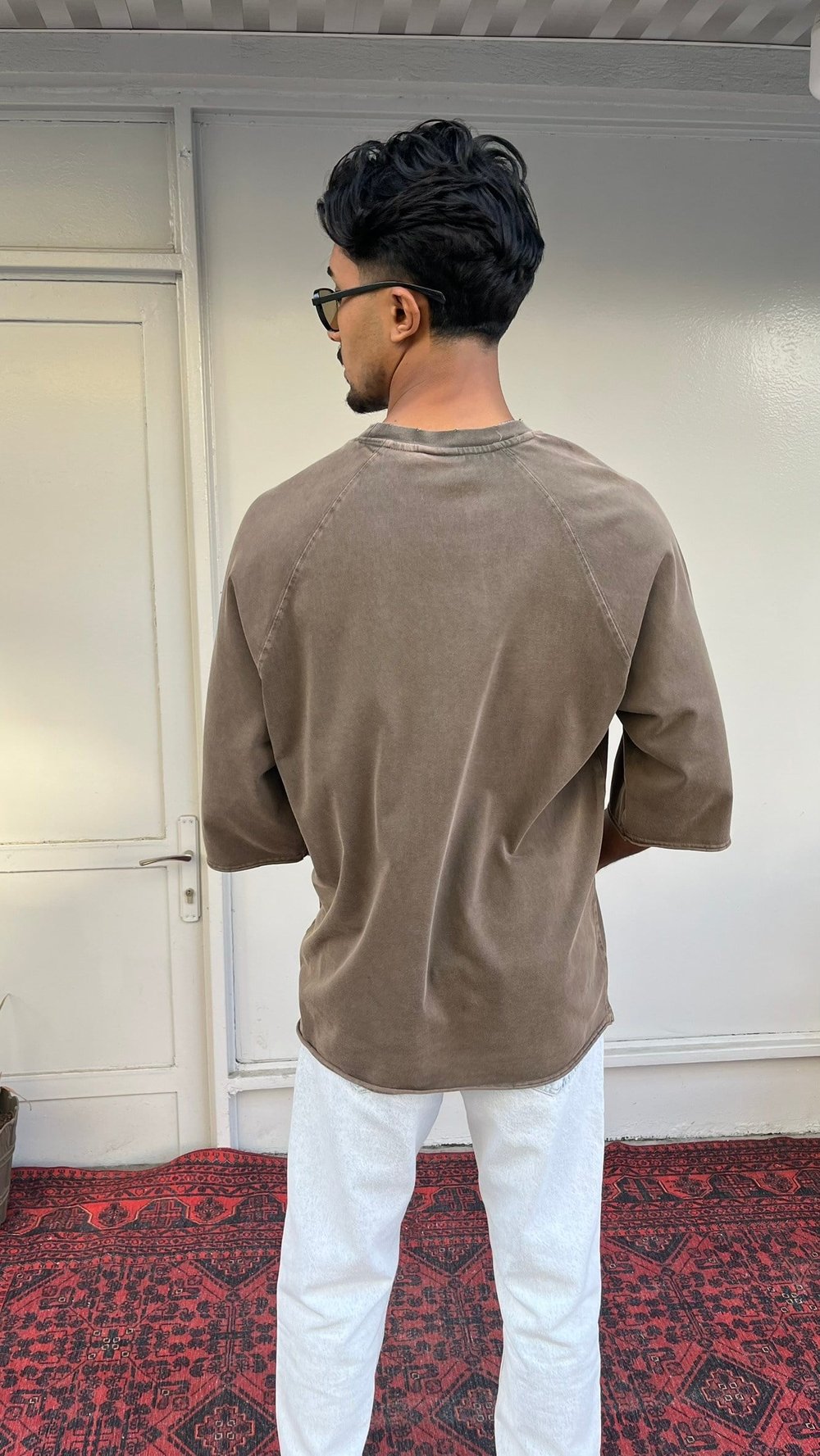 Toprak Dokusu Yıkamalı Oversize Tişört