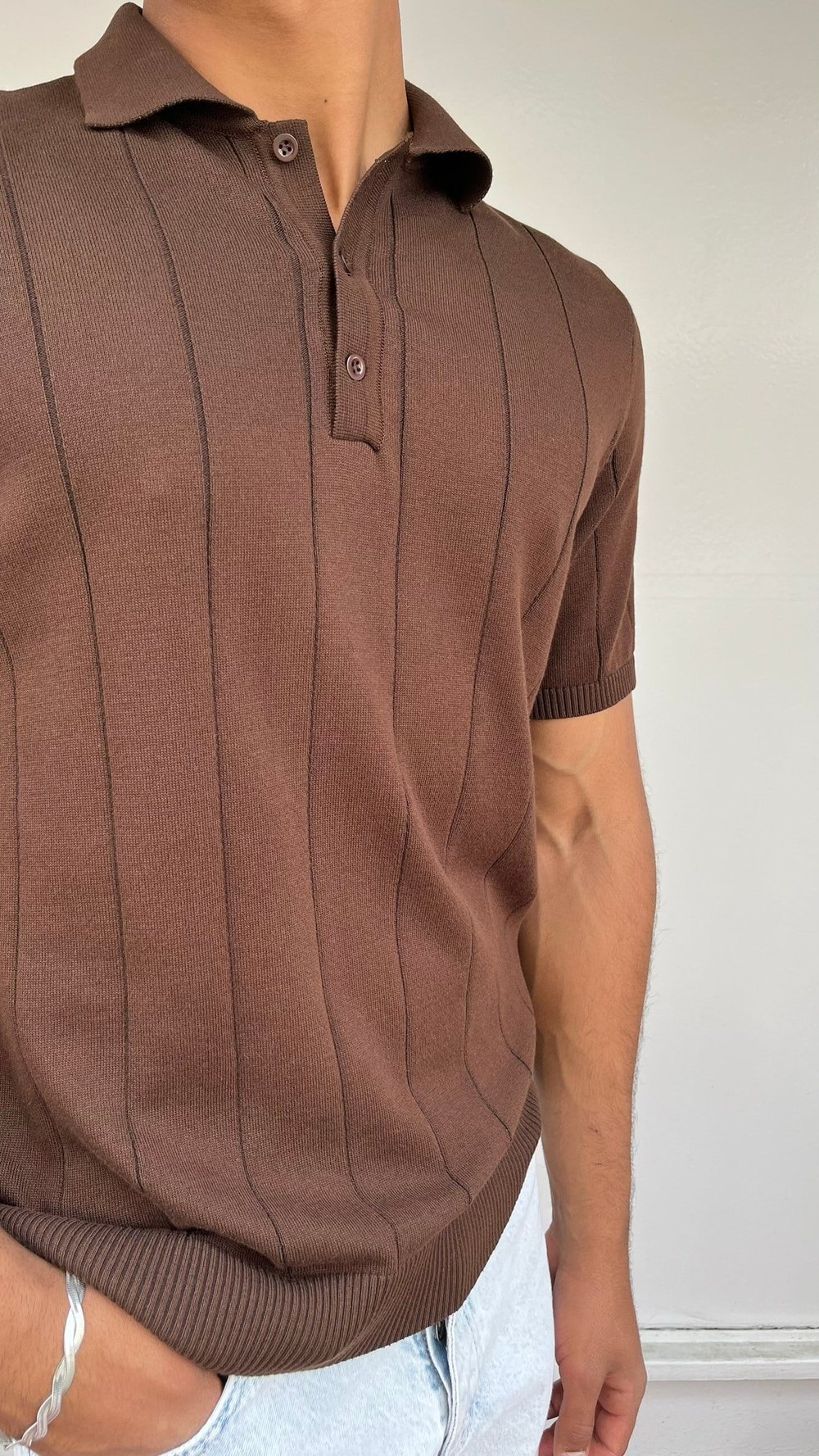 Monaco Fit Kahve Triko Polo T-Shirt