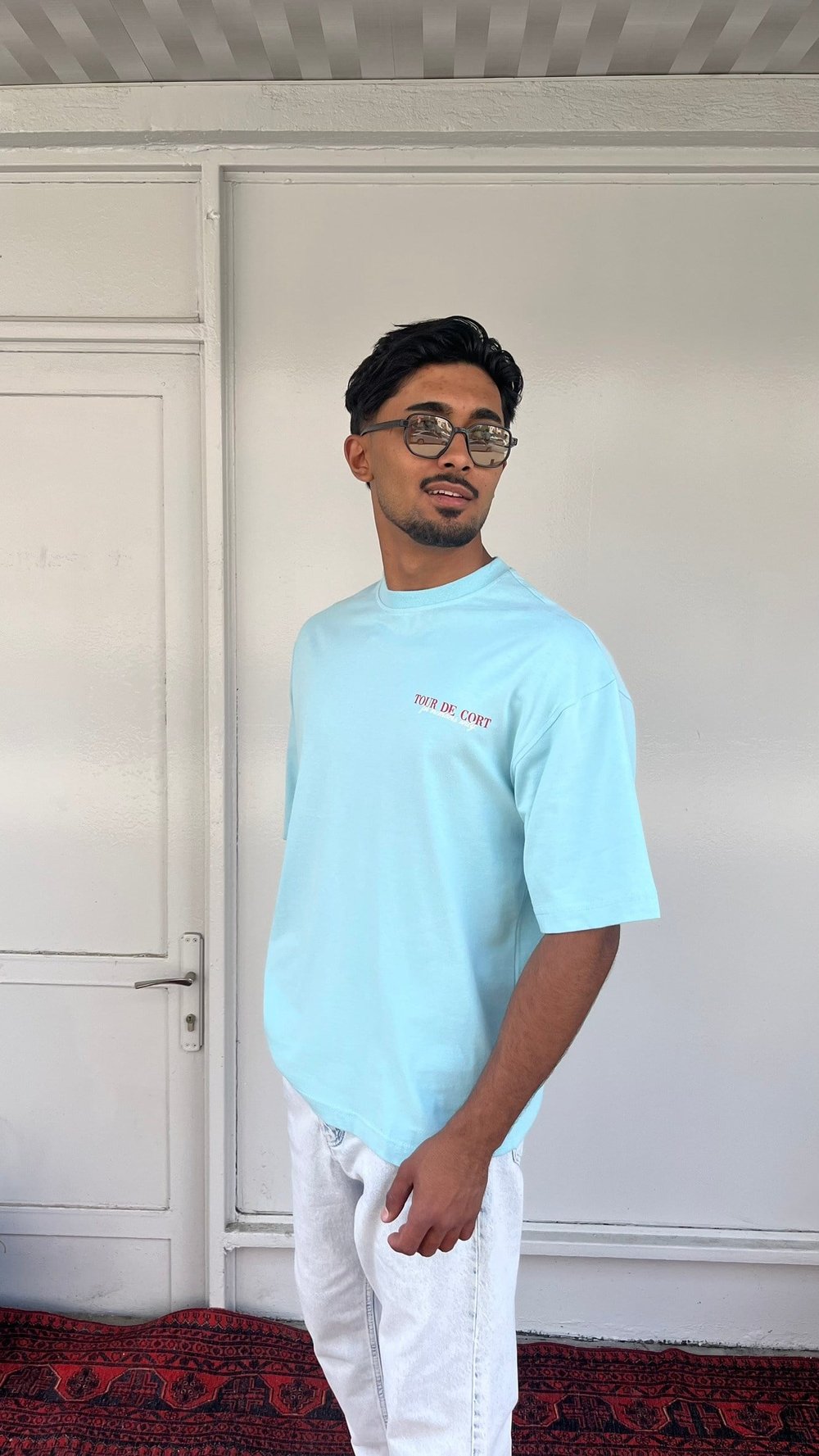 Casualment Tour De Court Oversize T-Shirt – Sky Blue