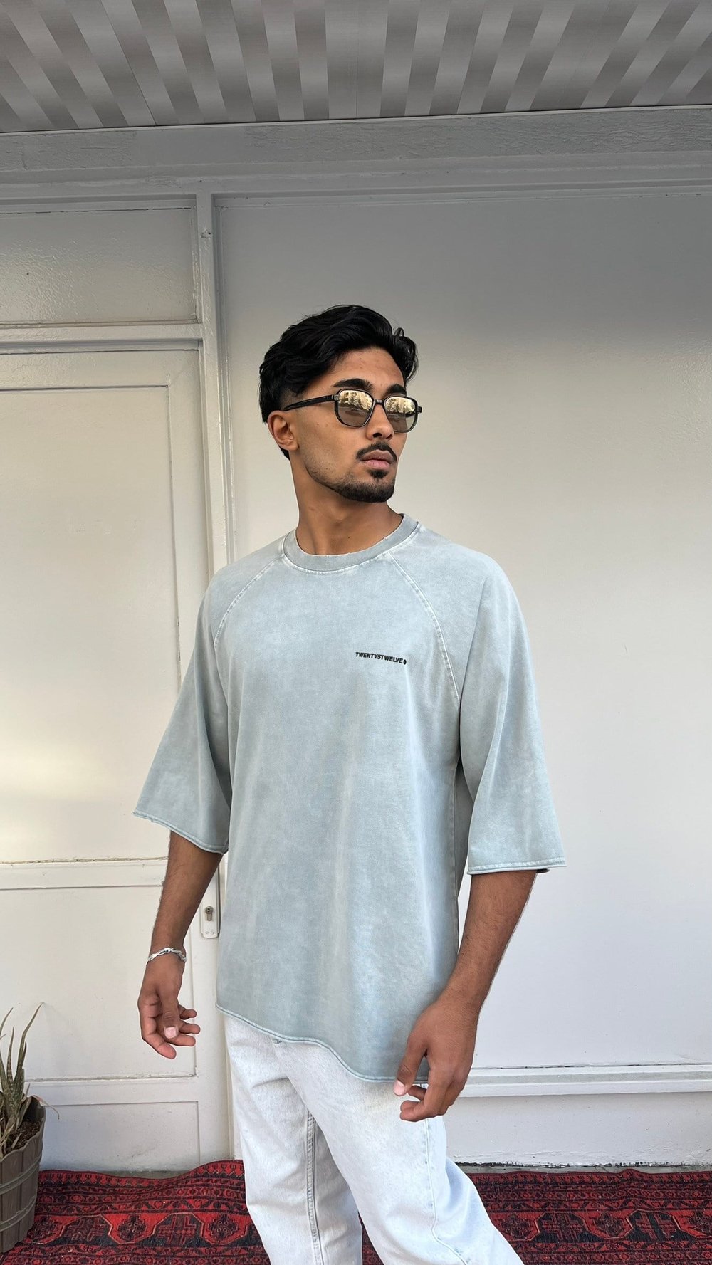 Buz Esintisi Yıkamalı Oversize Tişört