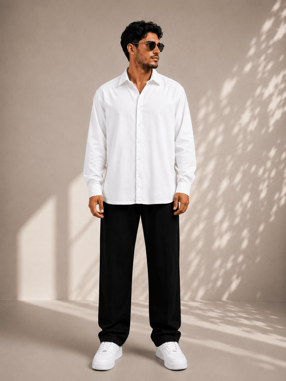 Beyaz Oversize Erkek Gömlek – Premium Rahat Kalıp