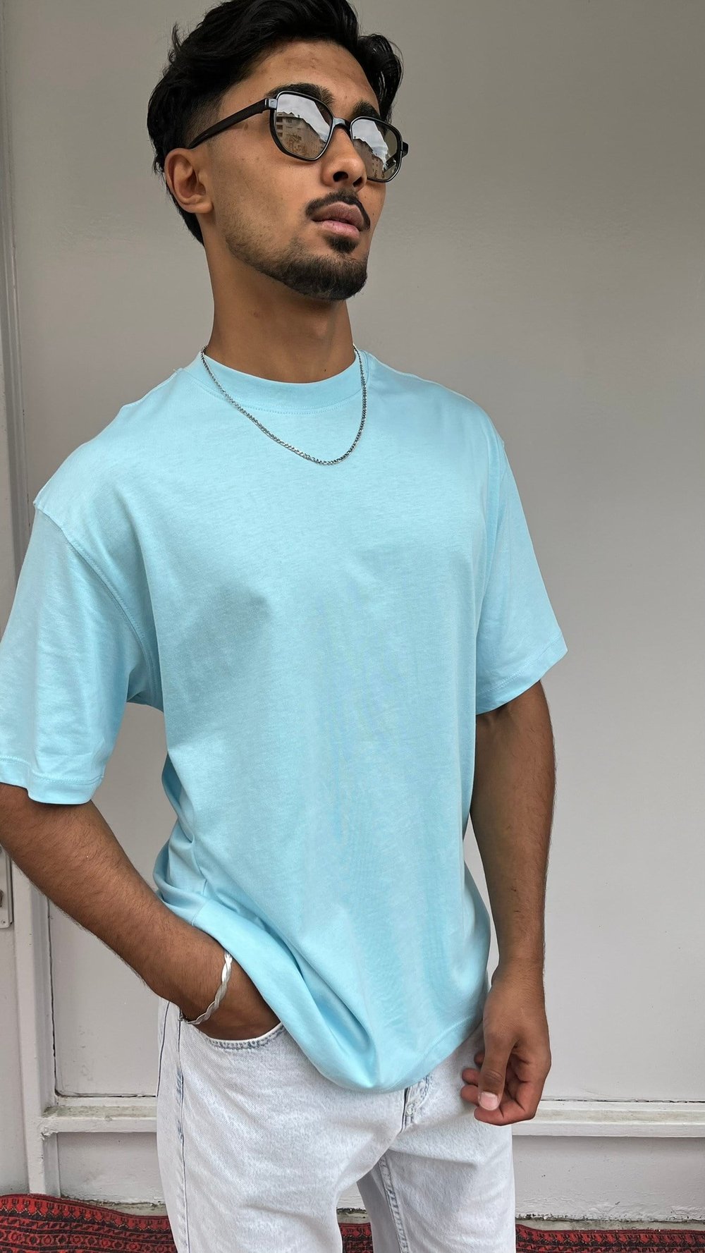 Yep Oversize Mint Mavi T-Shirt