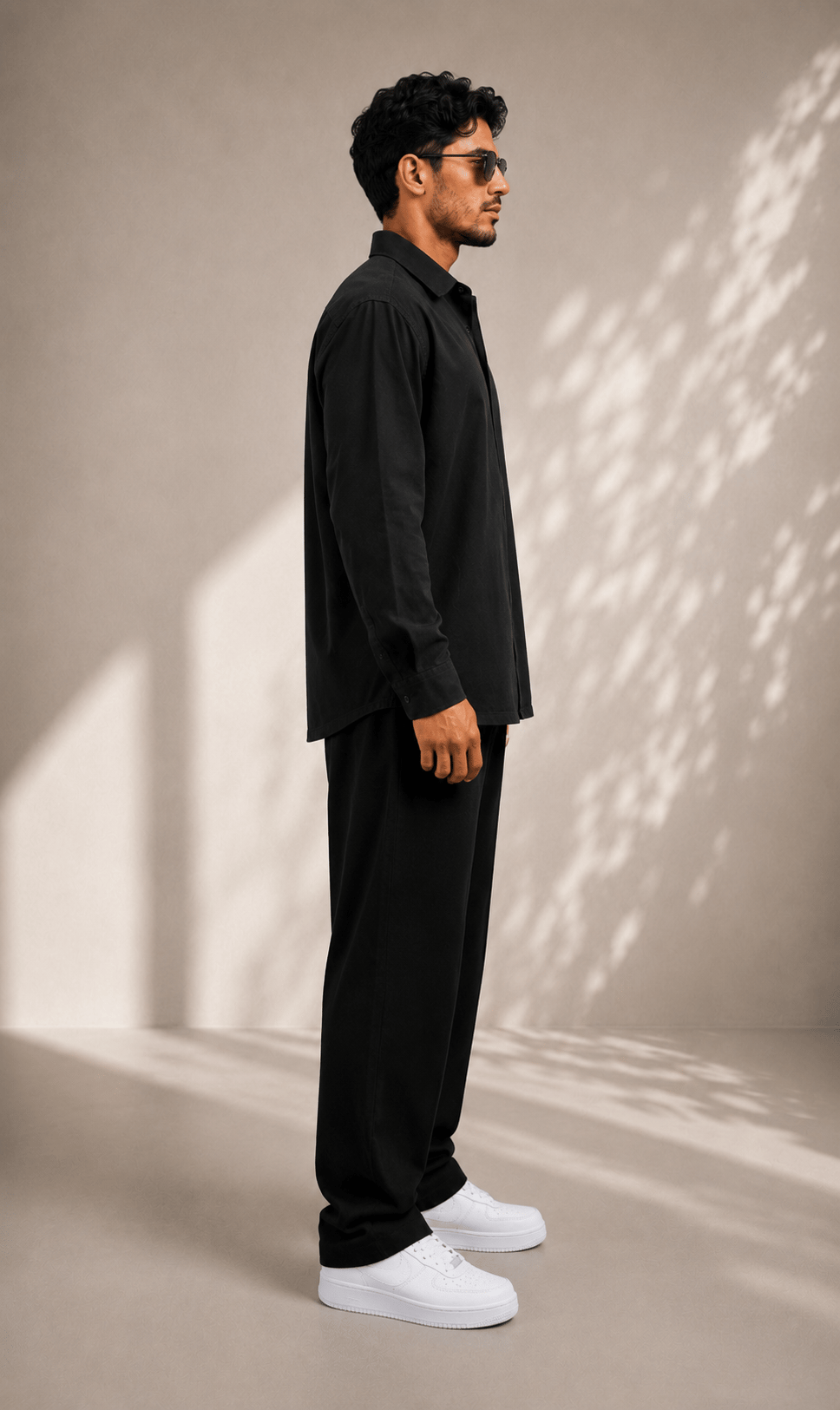 Siyah Oversize Erkek Gömlek – Premium Rahat Kalıp