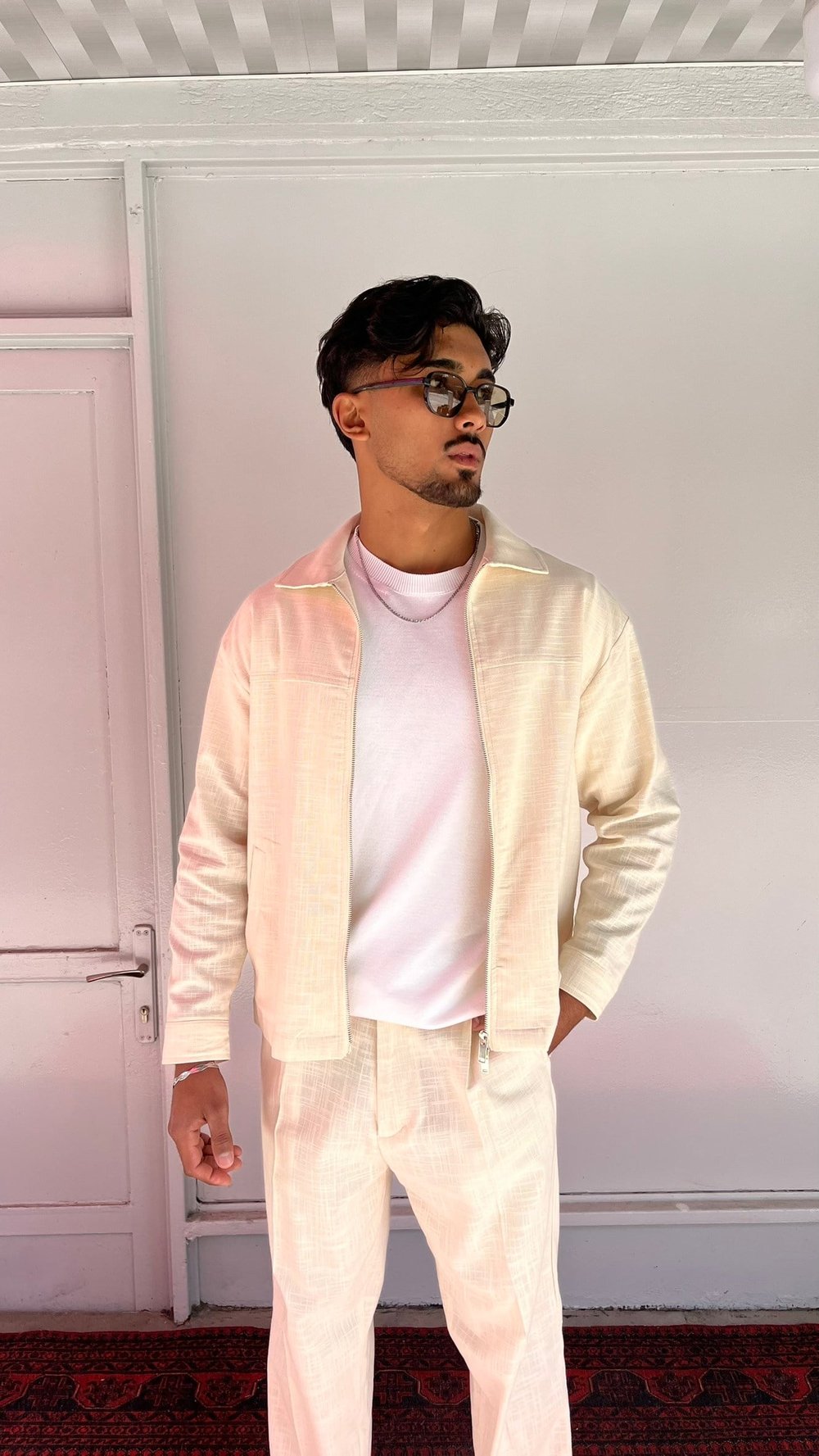 Casualment Riviera Premium Keten Takım – Krem Bej