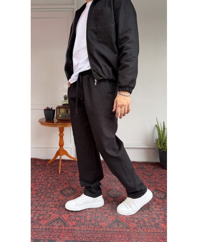 Casual Men Urban Fit Siyah Gabardin Pantolon
