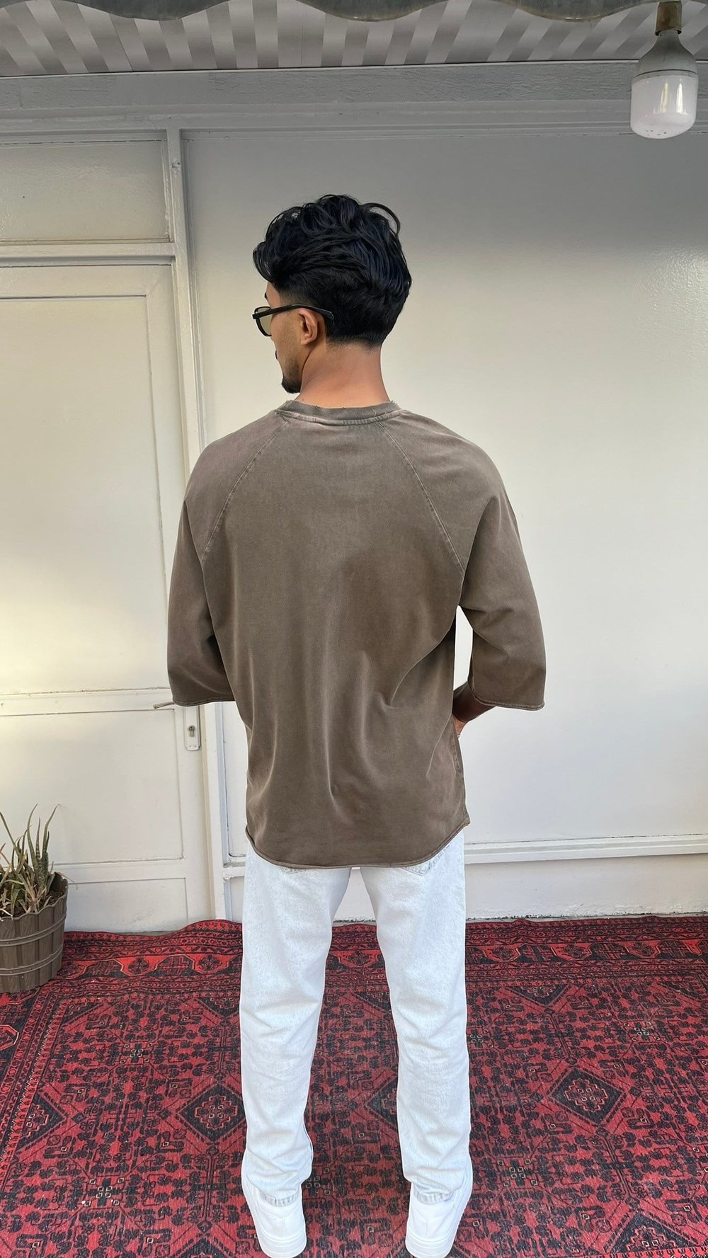 Toprak Dokusu Yıkamalı Oversize Tişört