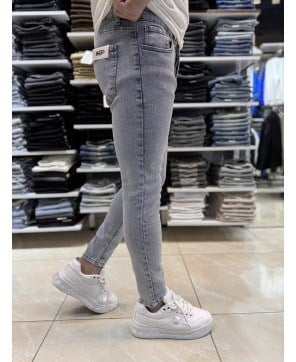 Açık Gri Mavi Yıkamalı Skinny Fit Jean 451CslKe
