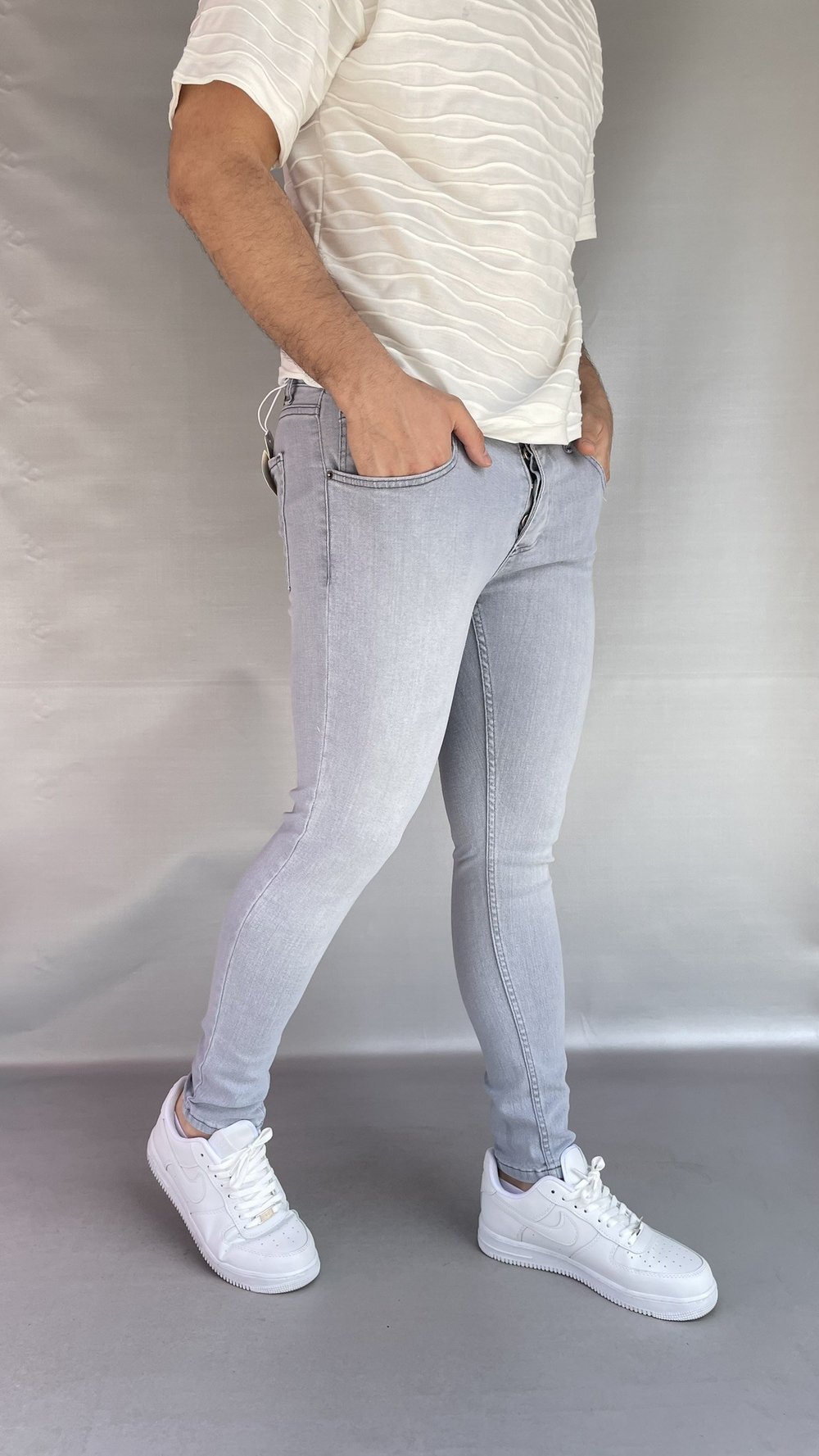 Açık Gri Skinny Jean