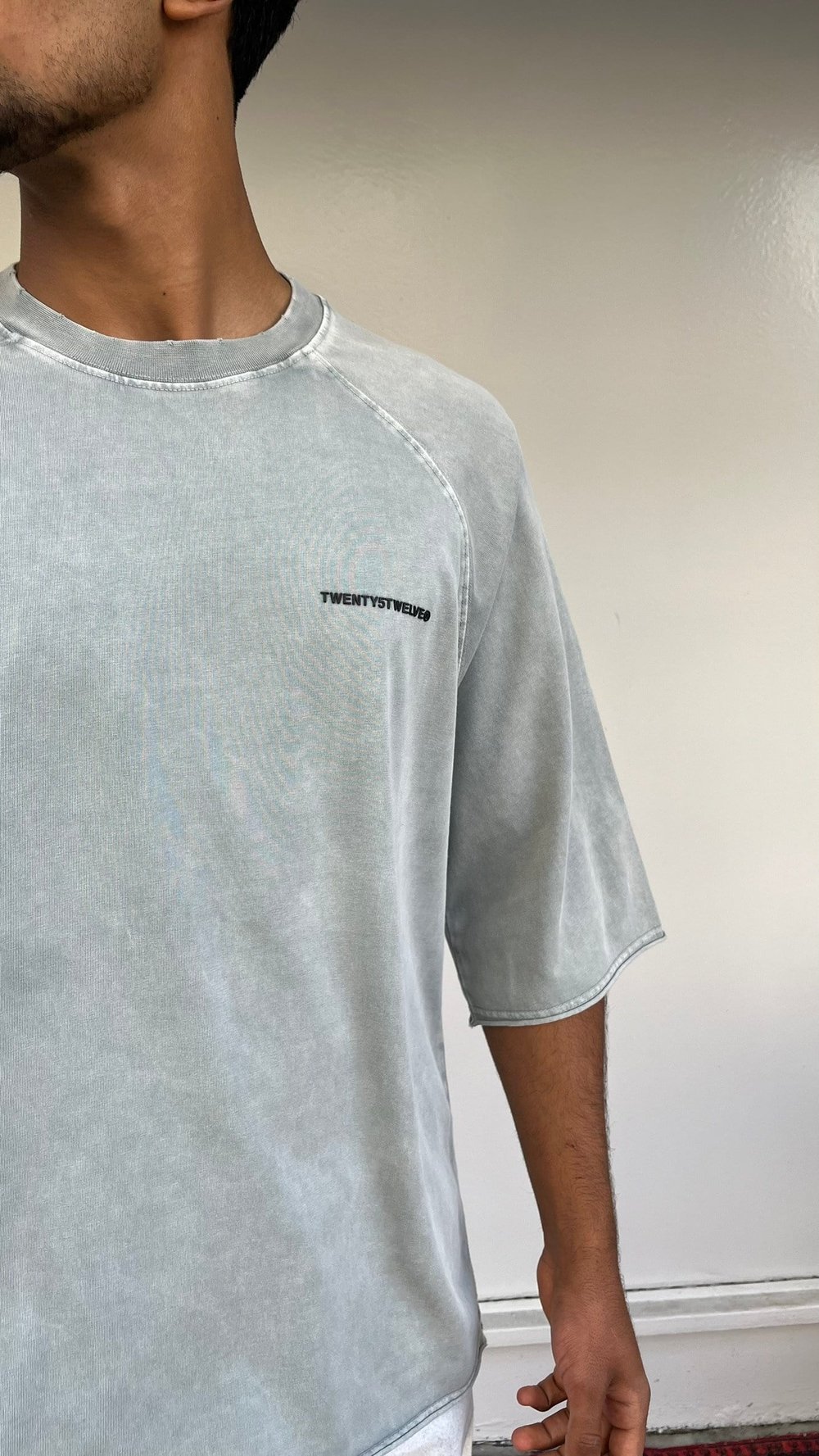 Buz Esintisi Yıkamalı Oversize Tişört