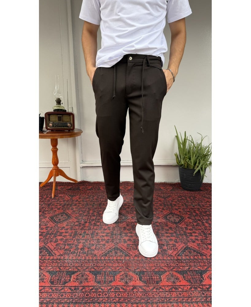 Casual Men Mocha Slim Jogger Pantolon
