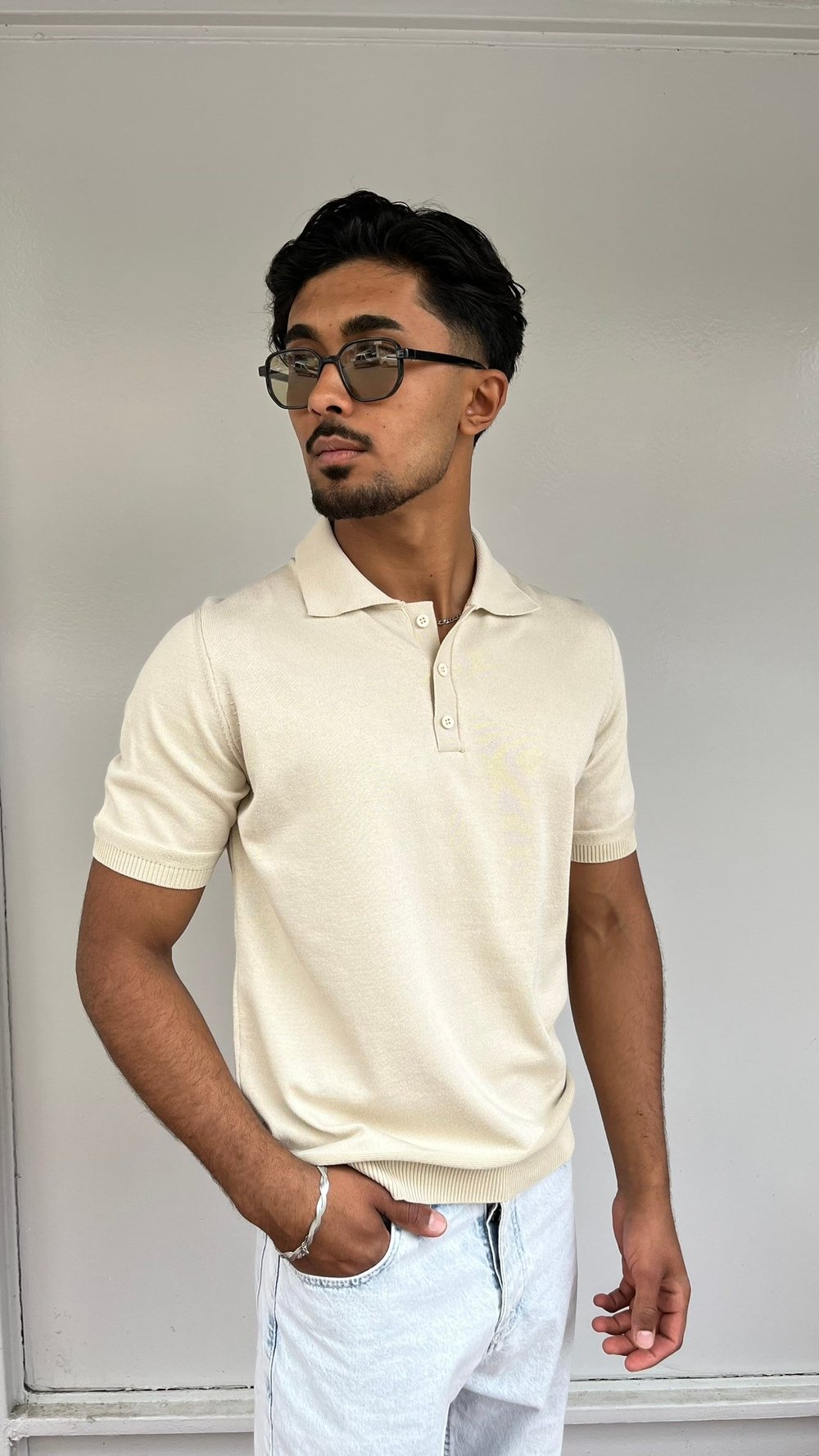 Monarch Bej Premium Polo Triko Tişört
