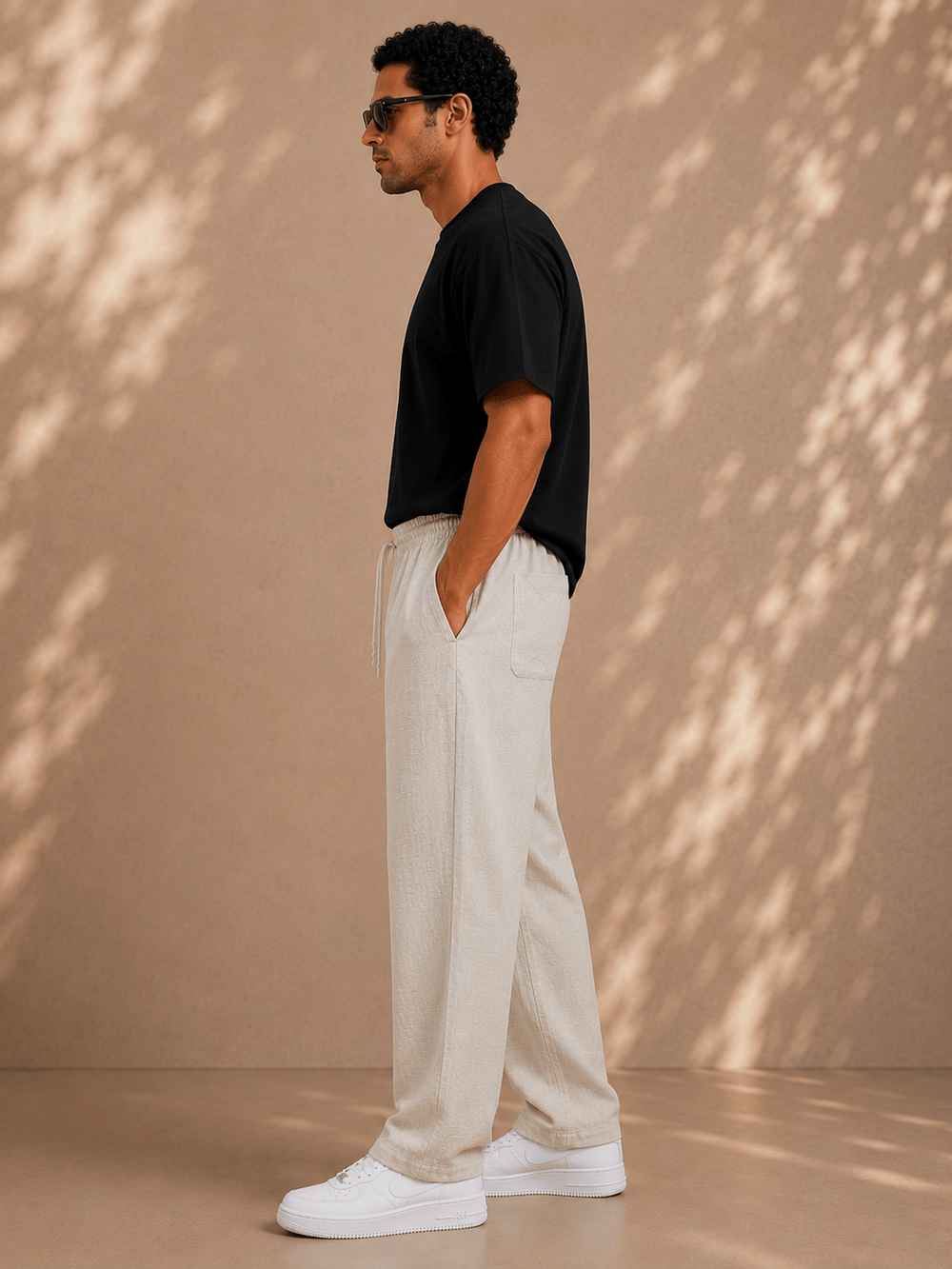 Taş Keten Relax Fit Lastikli Bel Erkek Pantolon