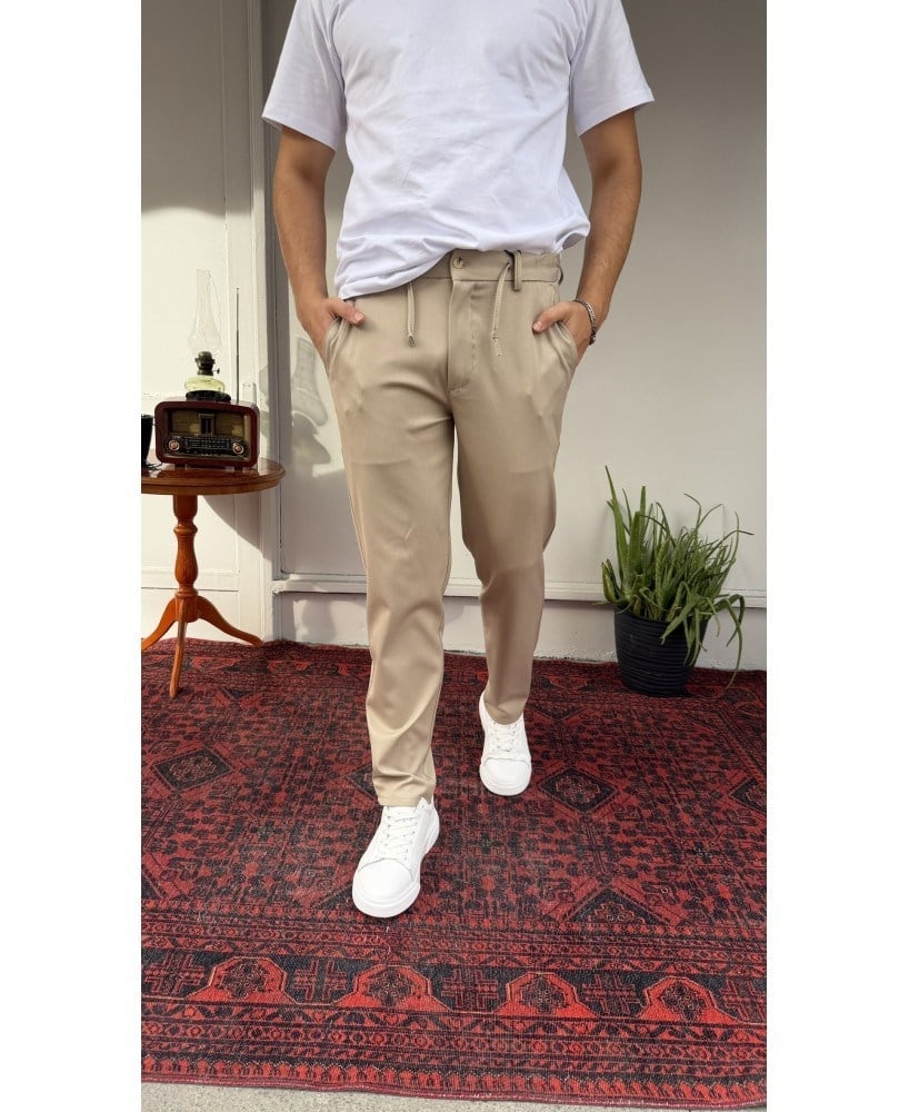 Casual Men Milano Bej Jogger Kumaş Pantolon