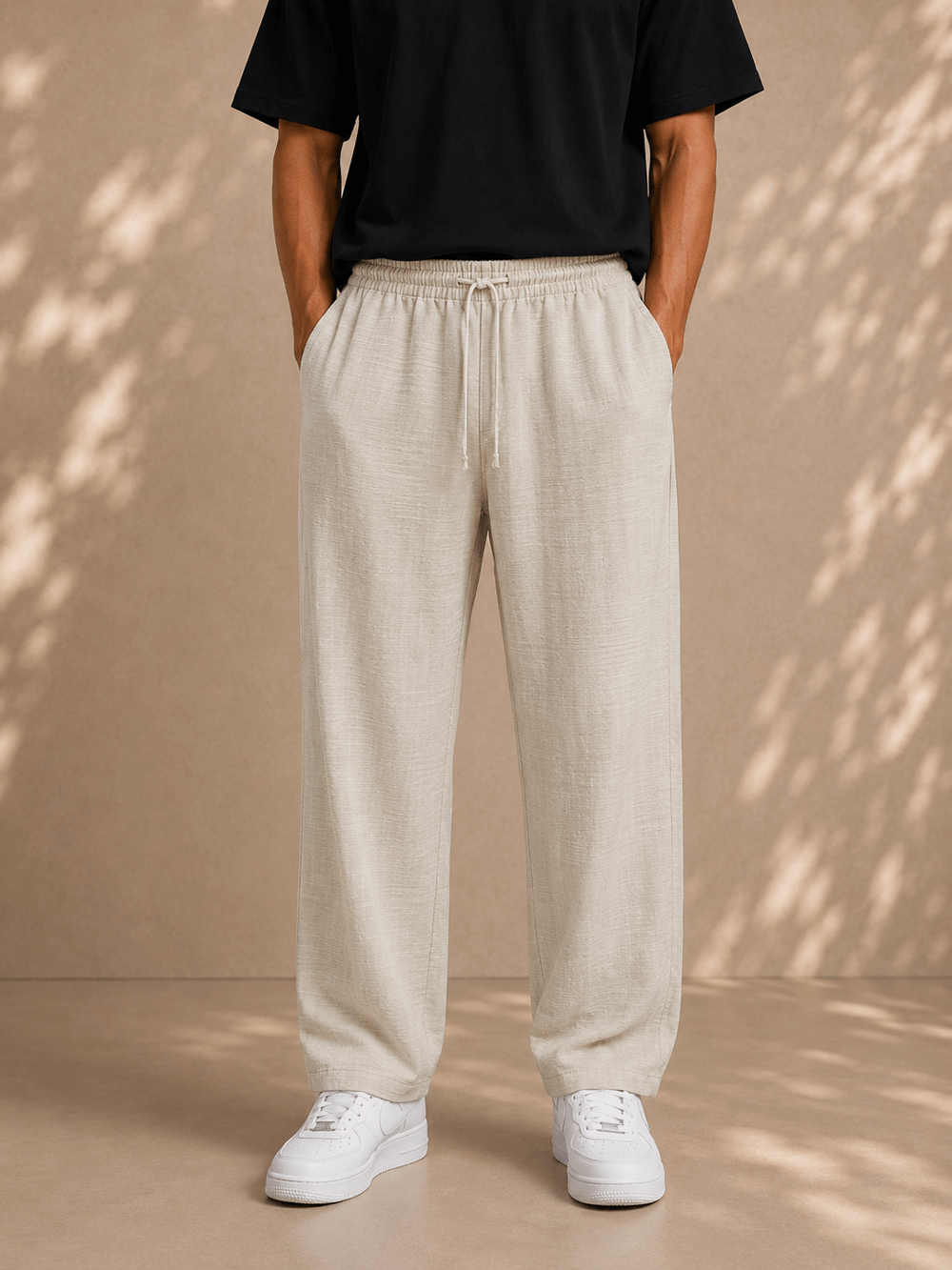 Taş Keten Relax Fit Lastikli Bel Erkek Pantolon