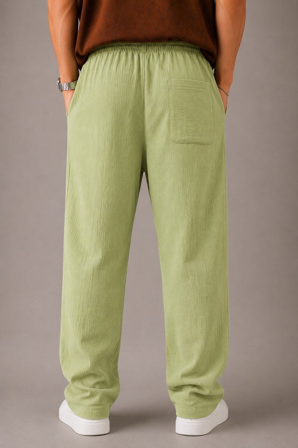 Çağla Yeşili Müslin Baggy Erkek Pantolon