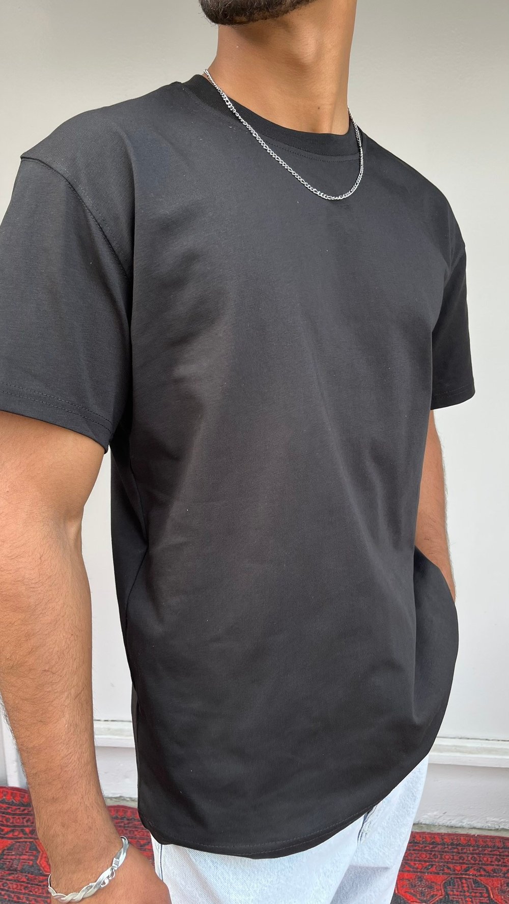 Wong Basic Oversize Siyah T-Shirt