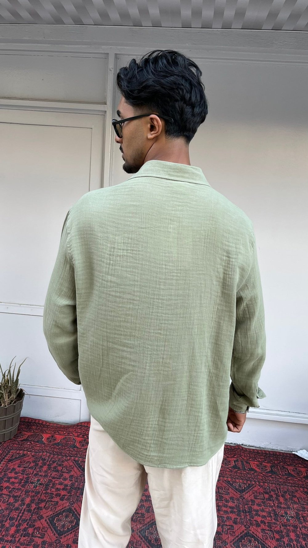 CasualMentr Mint Yeşili Oversize Müslin Gömlek