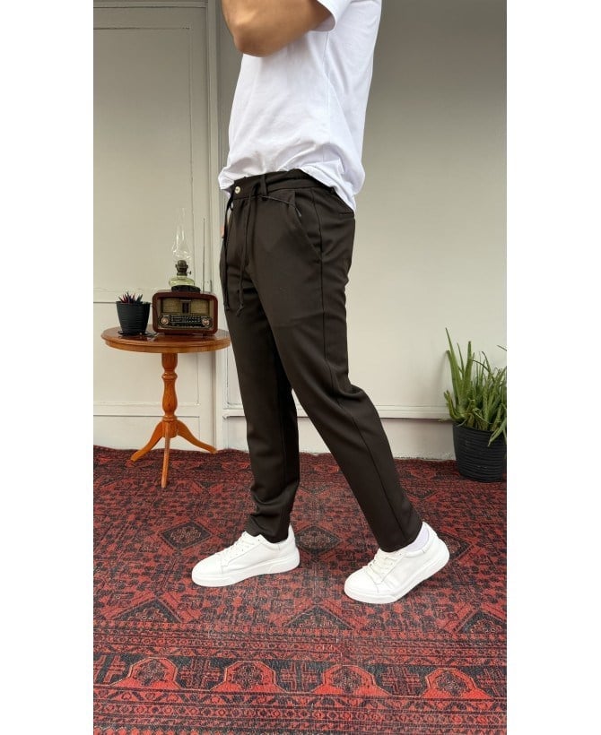 Casual Men Mocha Slim Jogger Pantolon