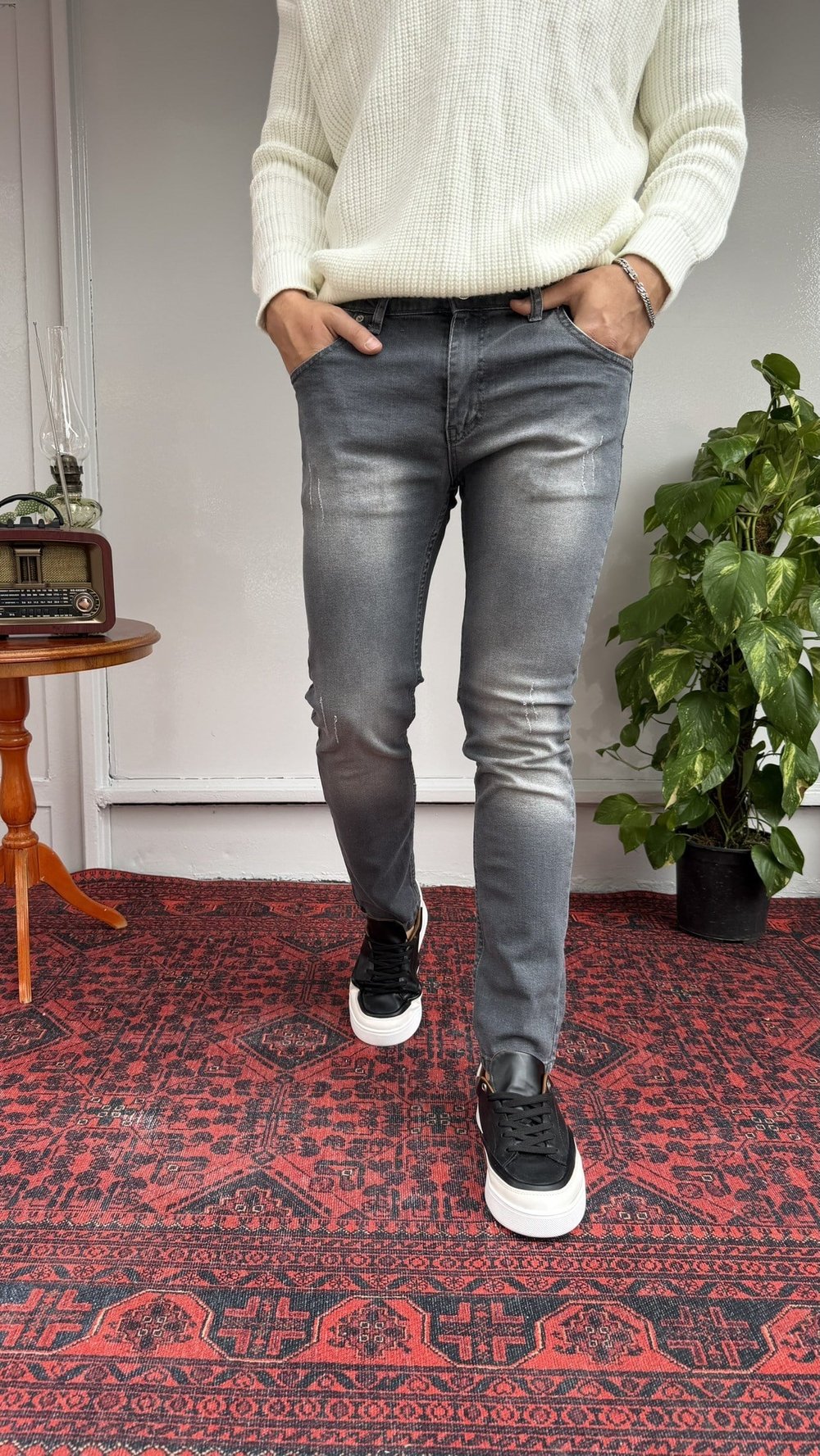 Green Yıkamalı Tırnaklı Skinny Jean