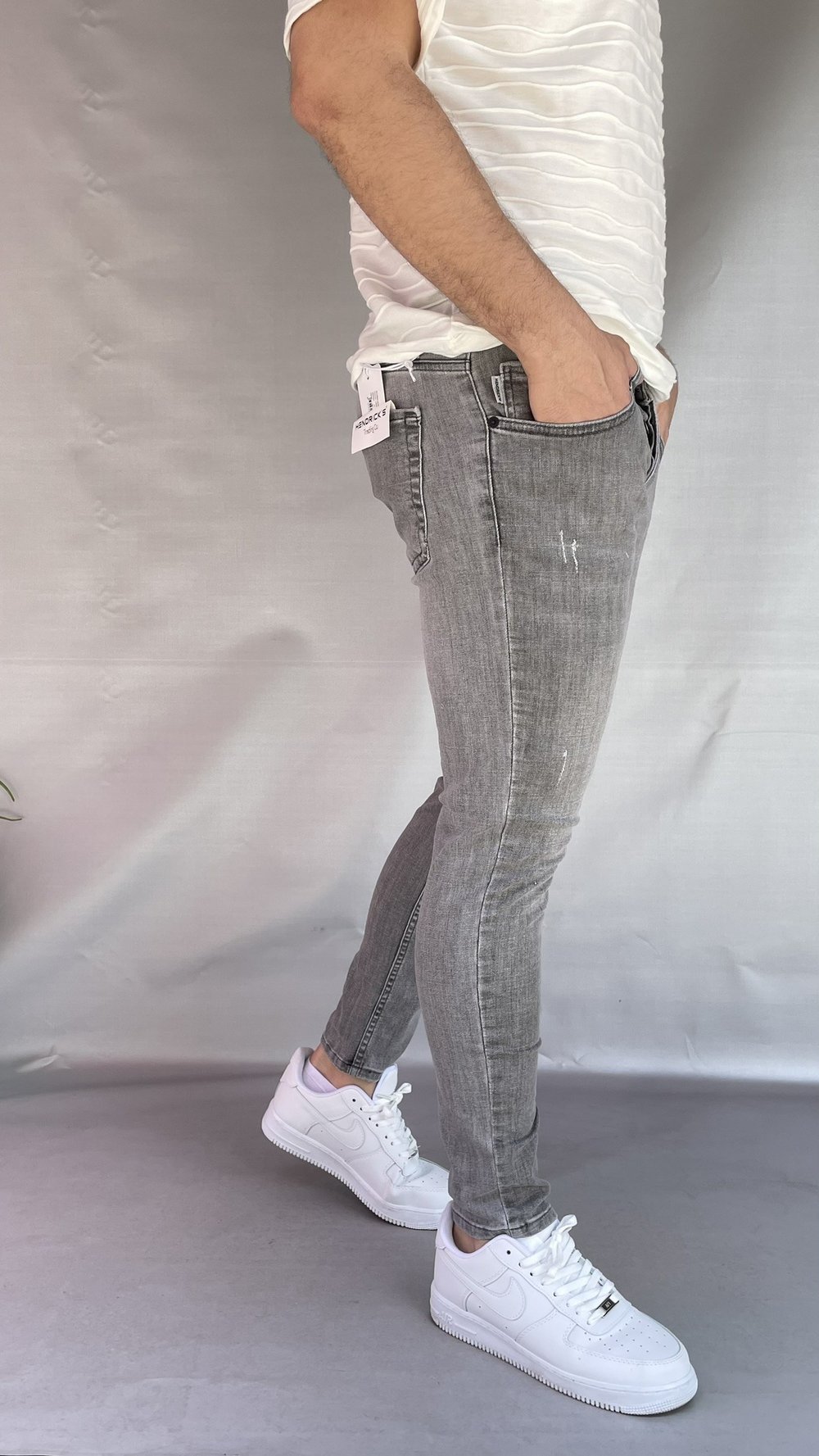 Gri Tırnaklı Skinny Jean