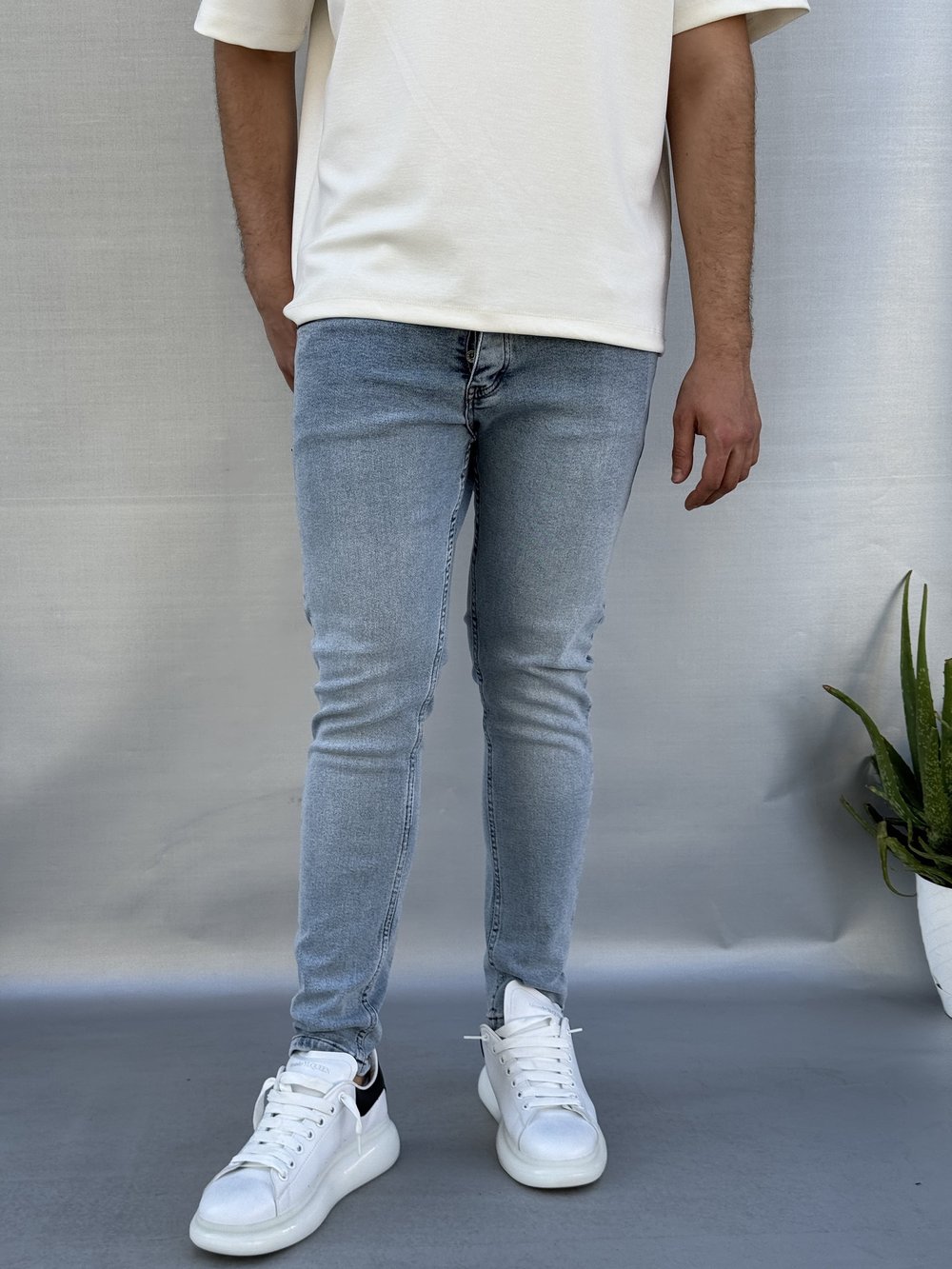 Kar Yıkamalı Skinny Pantolon