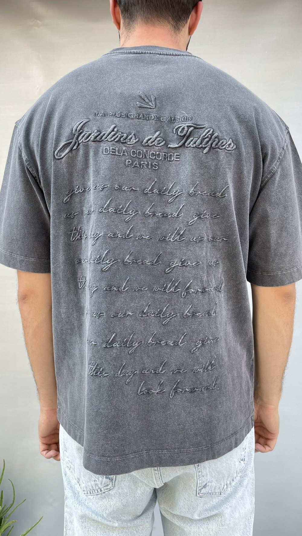 Sırt Yazı Nakış Oversize T-shirt
