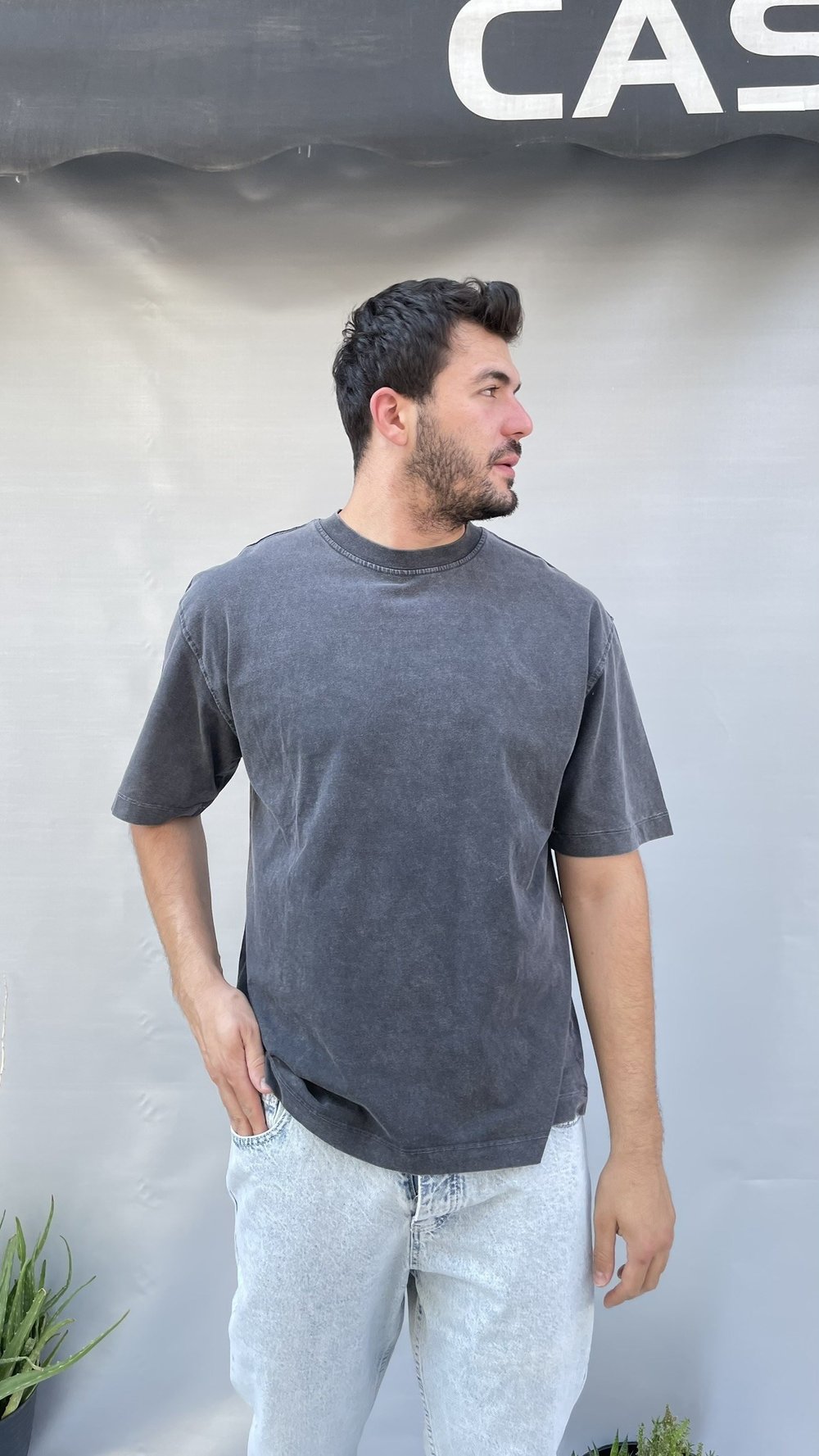 Sırt Yazı Nakış Oversize T-shirt