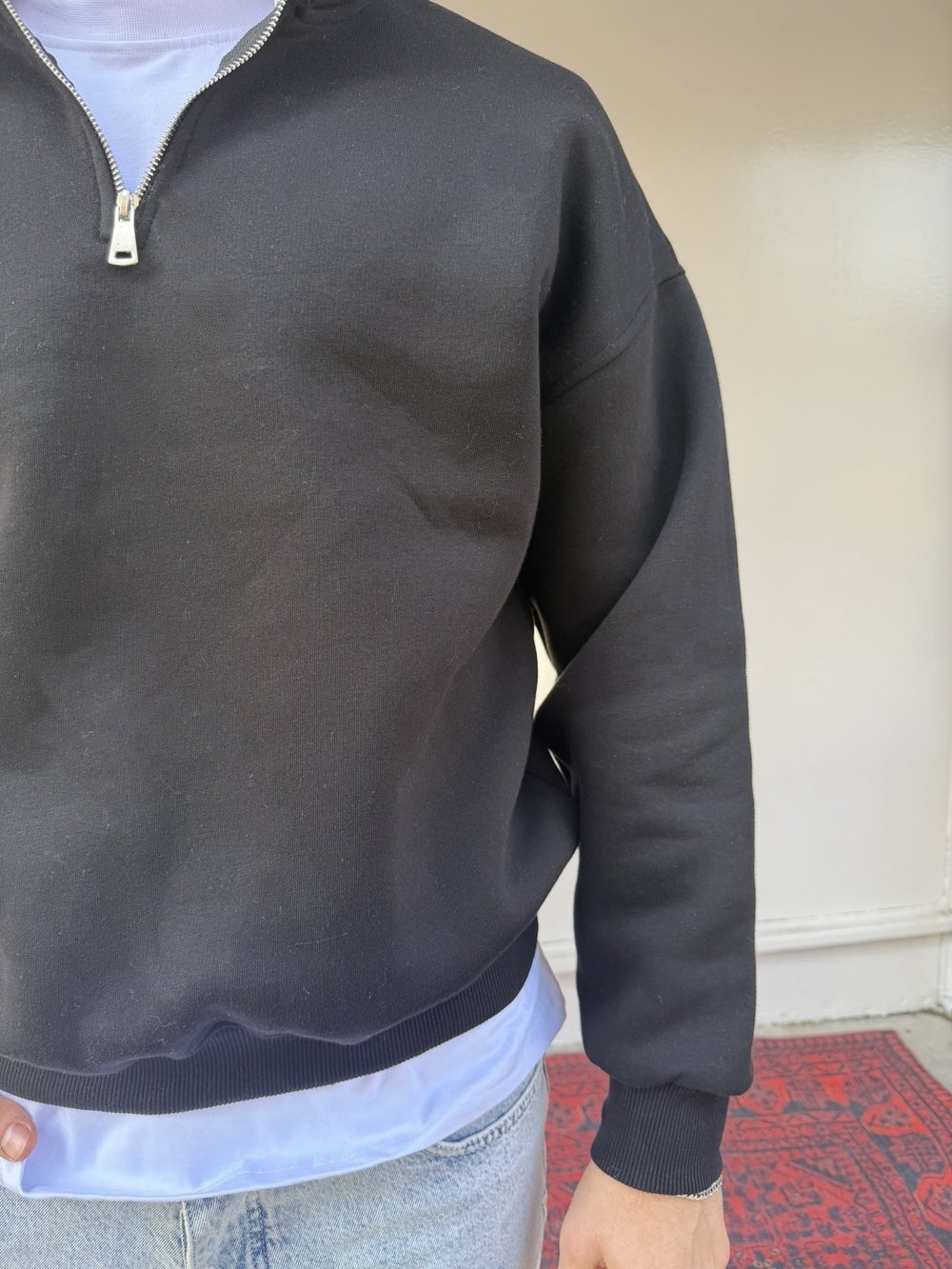 Wong Şardonlu Yarım Fermuar Sweat