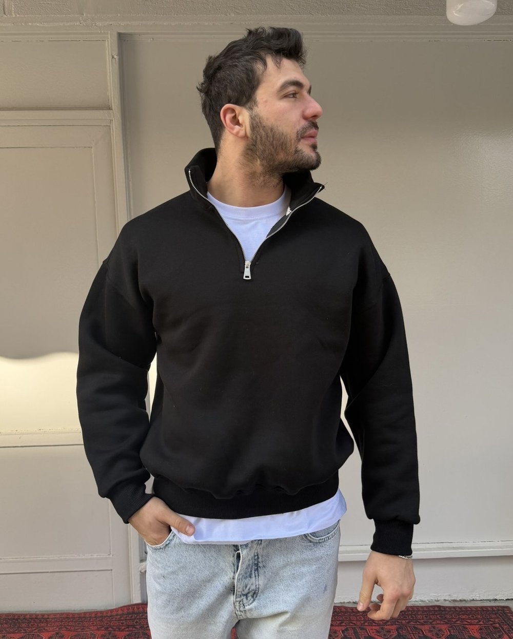 Wong Şardonlu Yarım Fermuar Sweat