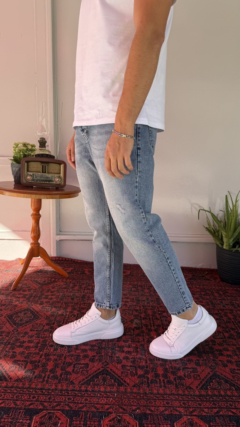 Yırtık-Yıkama Detaylı Boyfriend Jean
