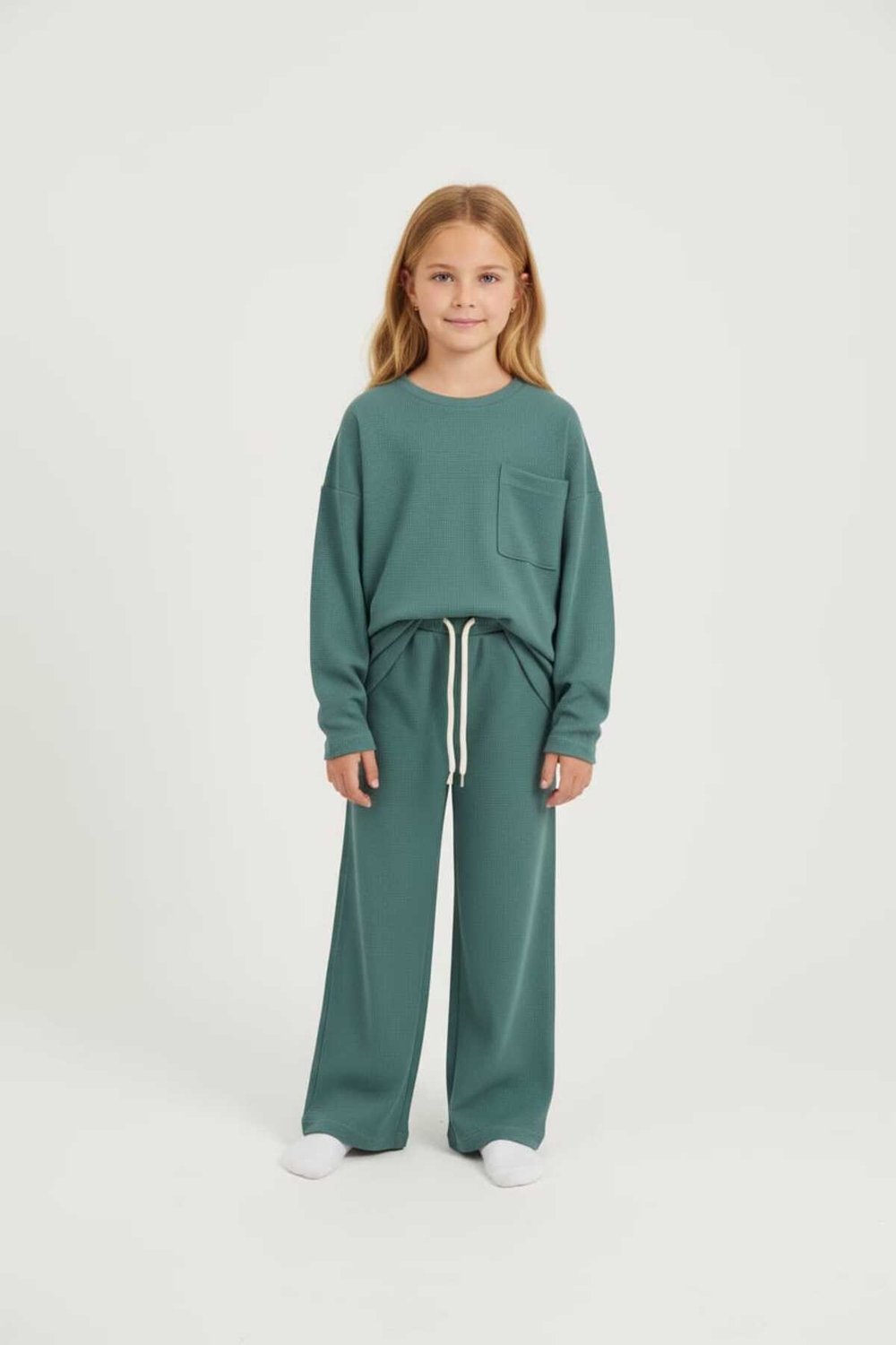 %100 Pamuk Çocuk Oversize Alt Üst Takım - Unisex Rahat Kalıp