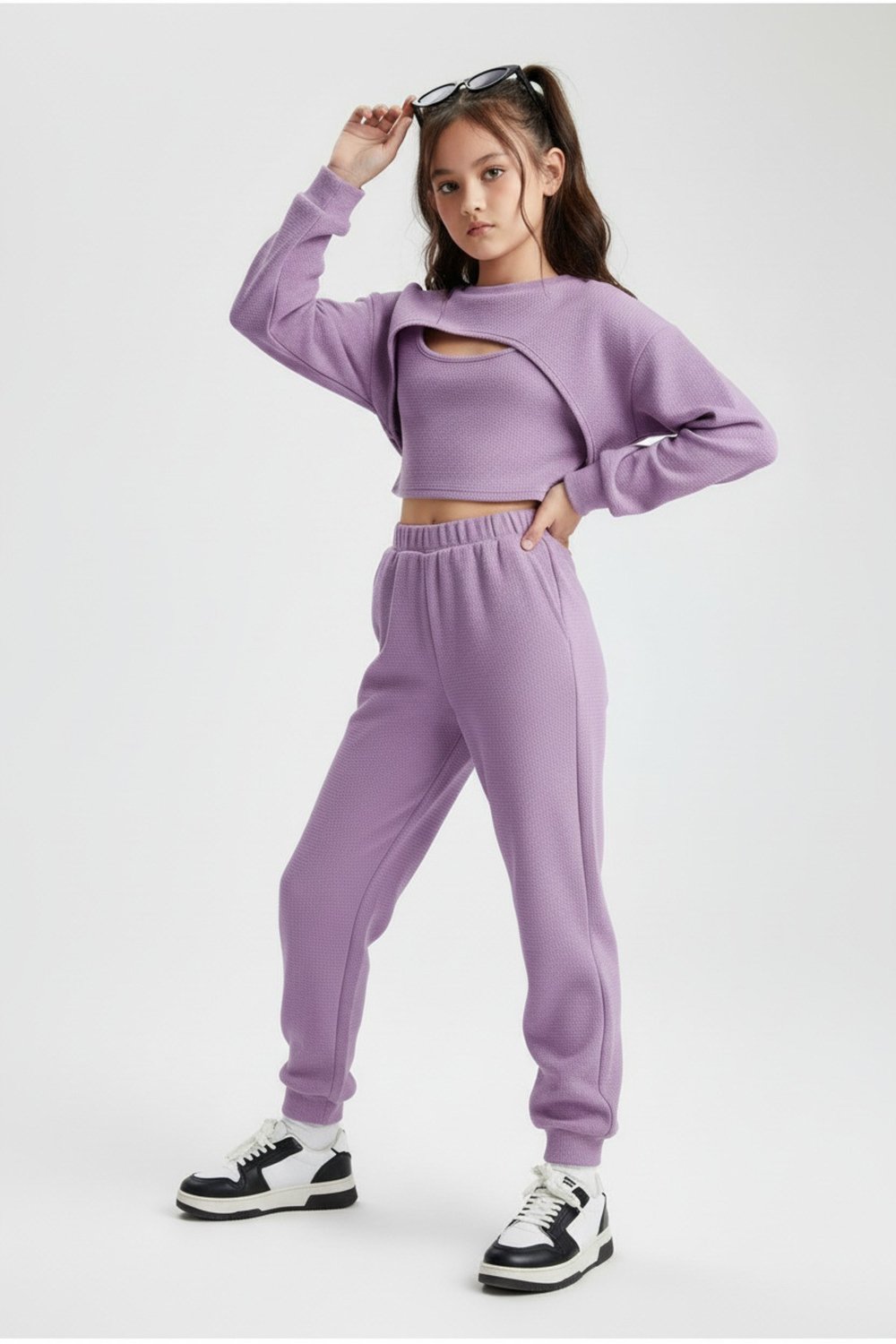 kız çocuk krop model alt üst takım Toplam 3 parça